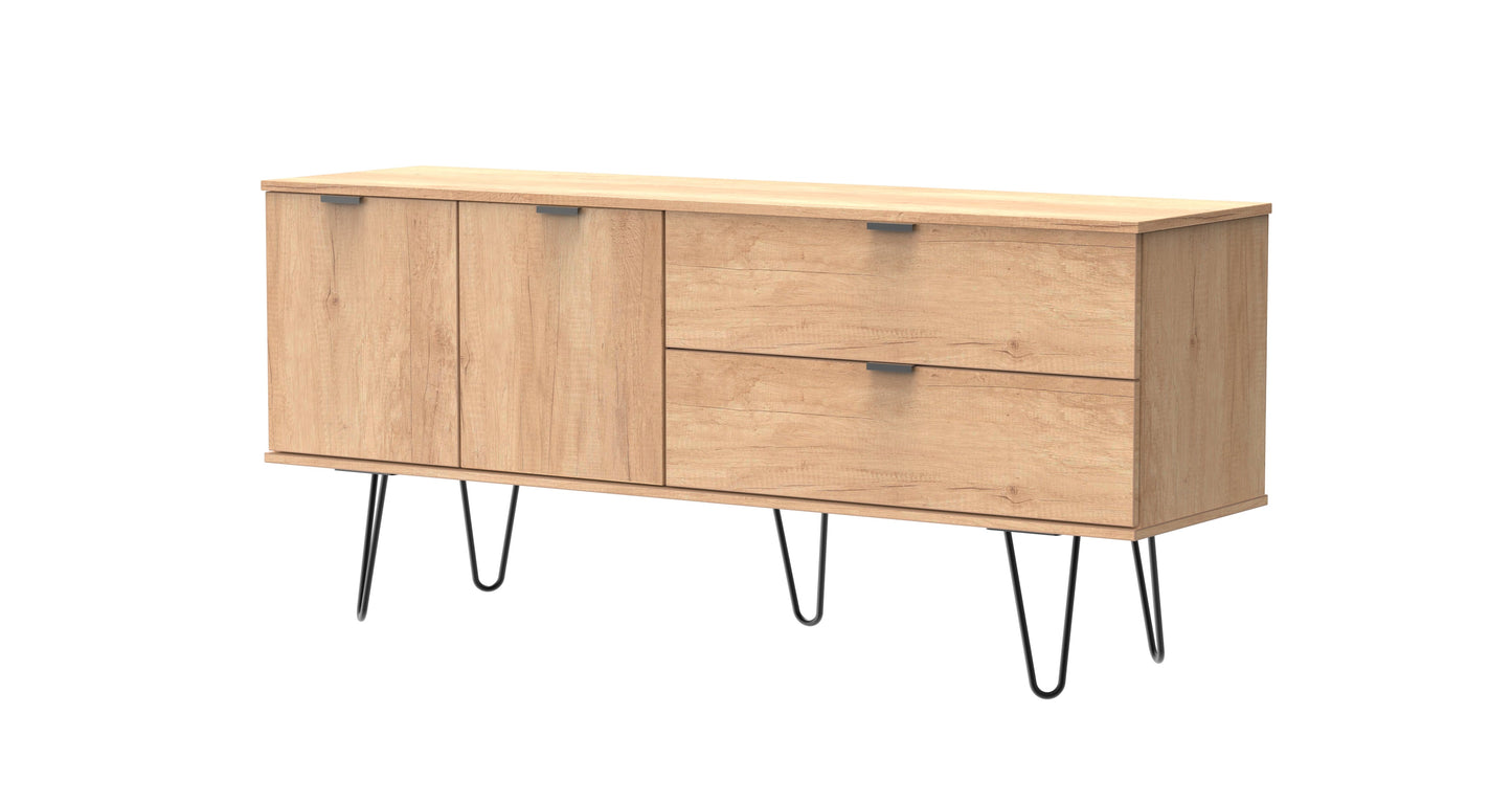 Hong Kong C Large Sideboard Dark Oak 2 Doors 2 Drawers 40cm