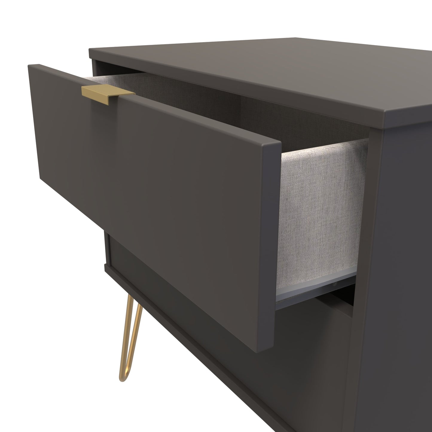 Hong Kong F Side Table Black 2 Drawers 60cm