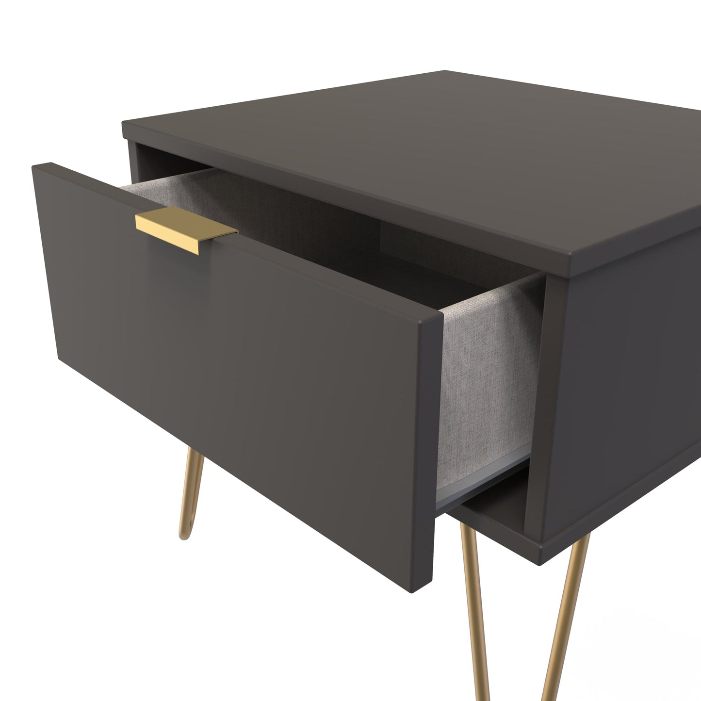 Hong Kong F Side Table Black 1 Drawer 58cm