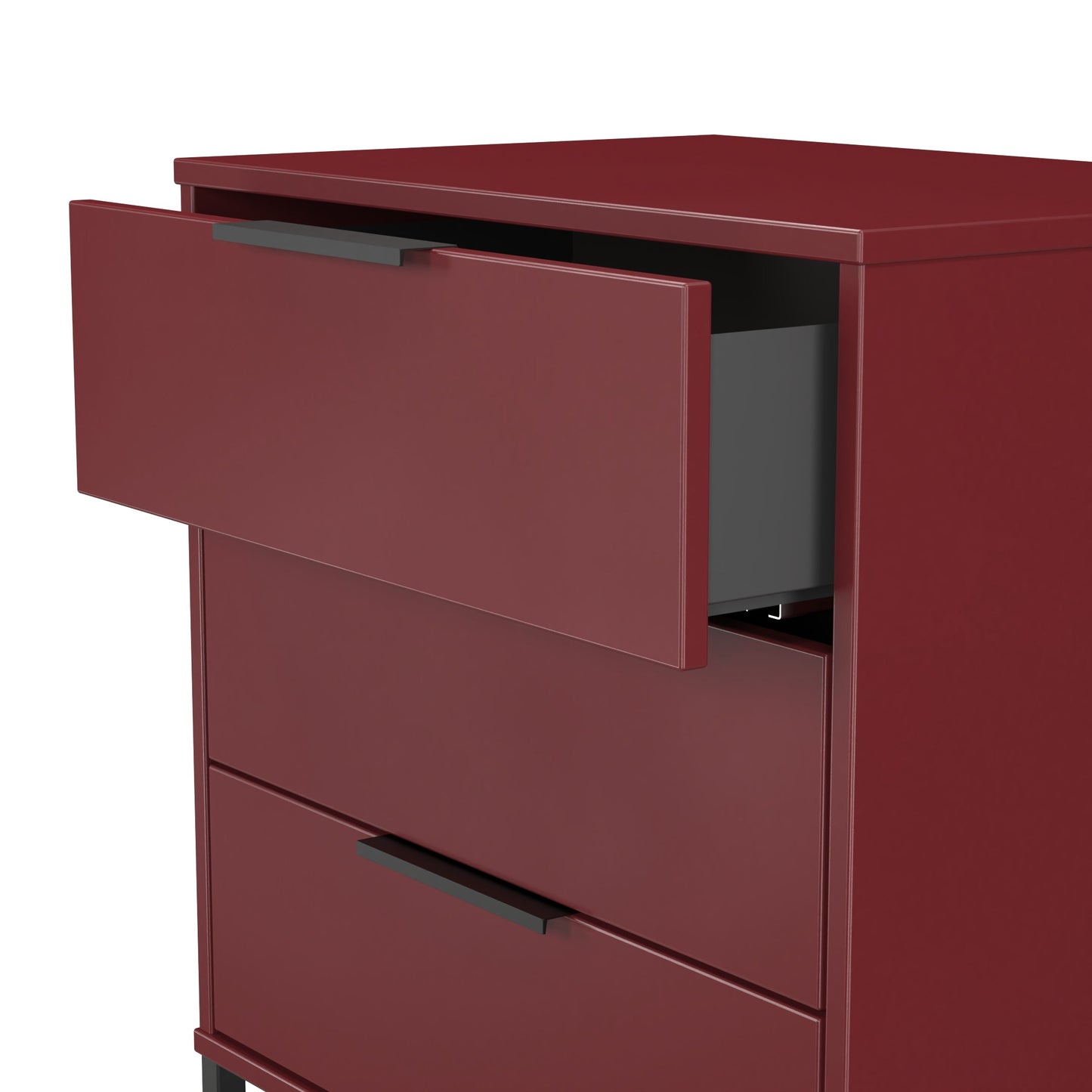 Hong Kong G Chest of Drawers Red 3 Drawers 76cm