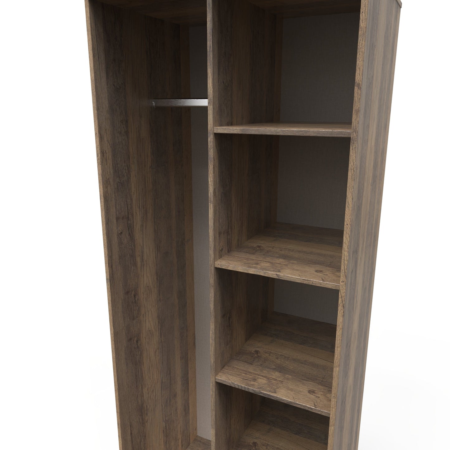 Hong Kong G Tall Wardrobe Oak 5 Shelves 197cm