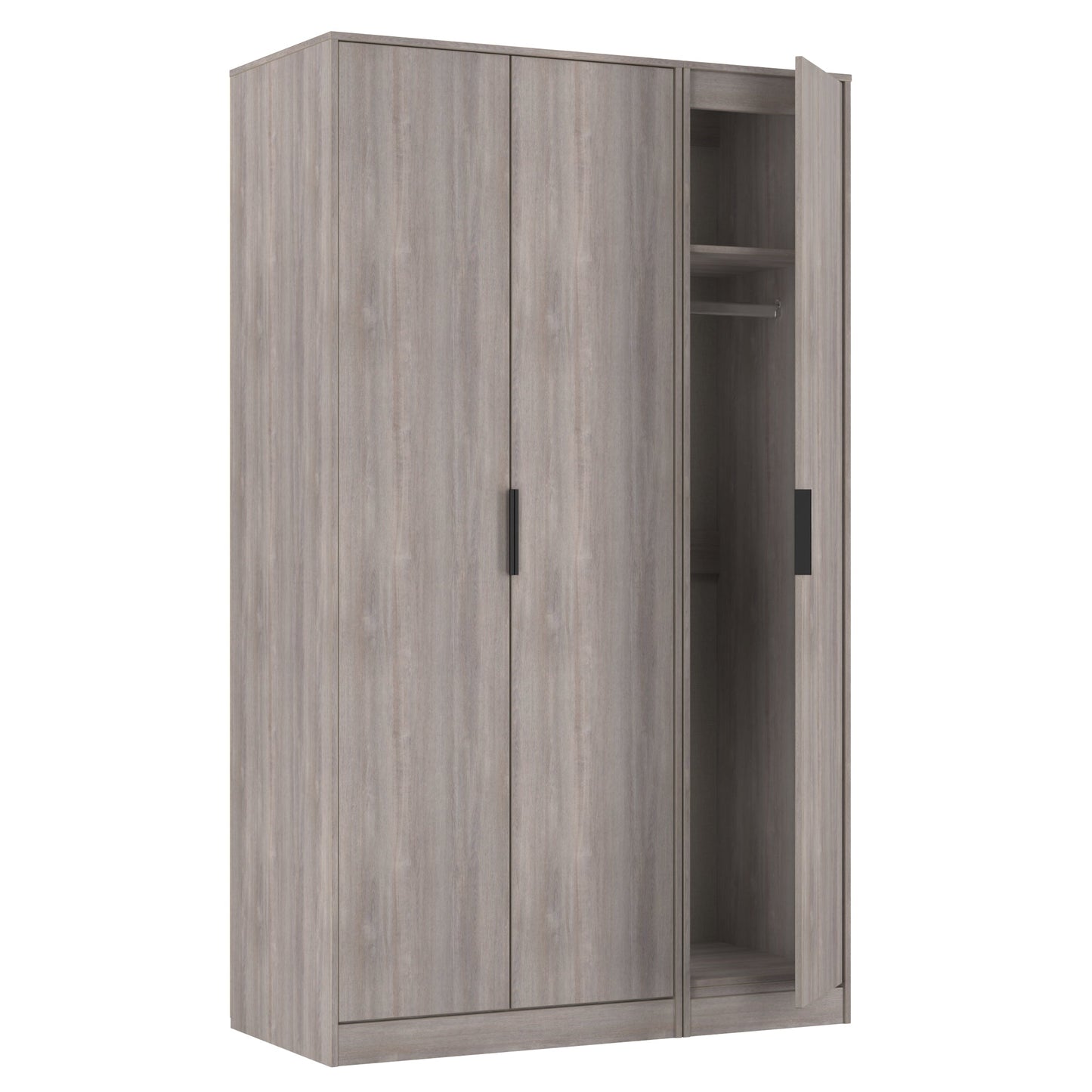 Hong Kong G Tall Wardrobe Light Grey 3 Doors 1 Shelf 198cm