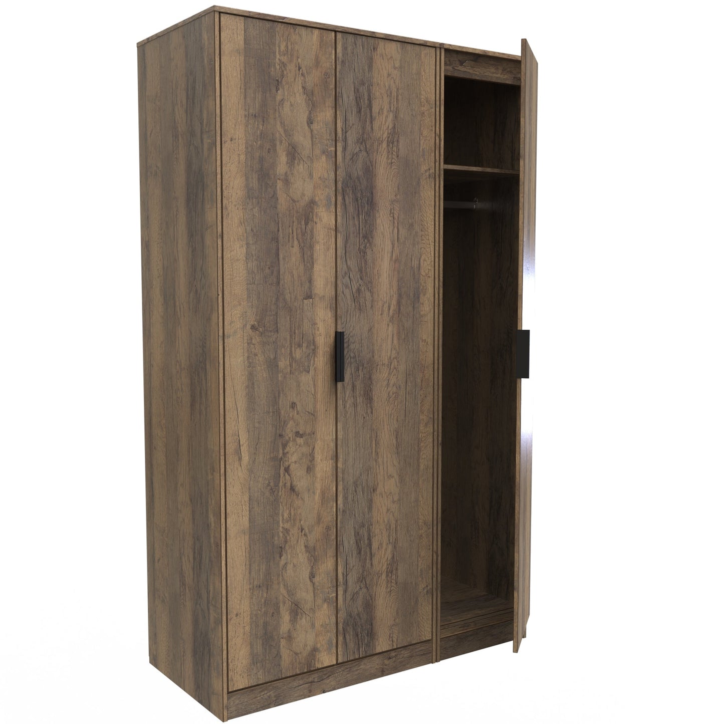 Hong Kong G Tall Wardrobe Oak 3 Doors 1 Shelf 198cm