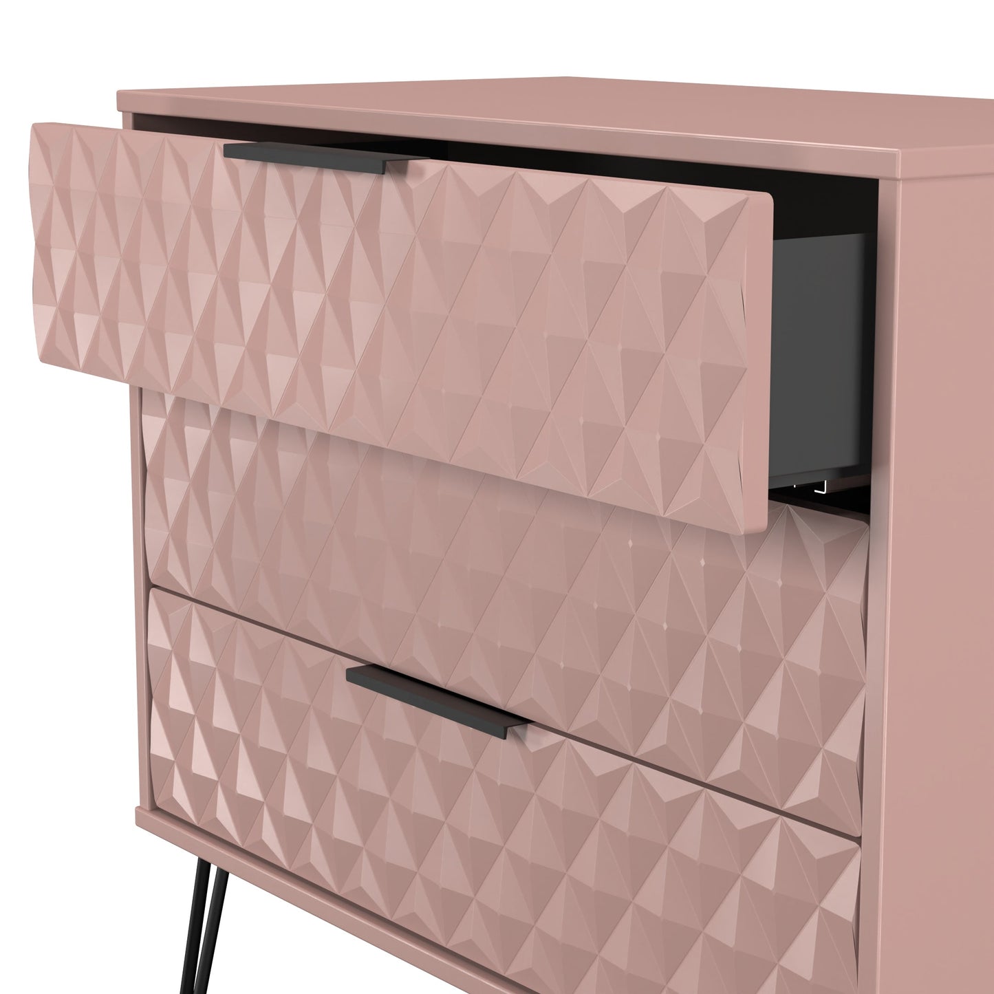 Harlequin Chest of Drawers Pink 3 Drawers 77cm
