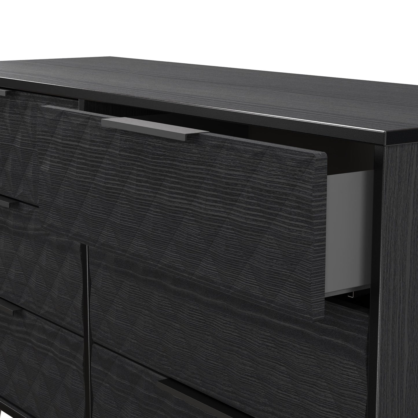 Harlequin Large Chest of Drawers Black 6 Drawers 115cm