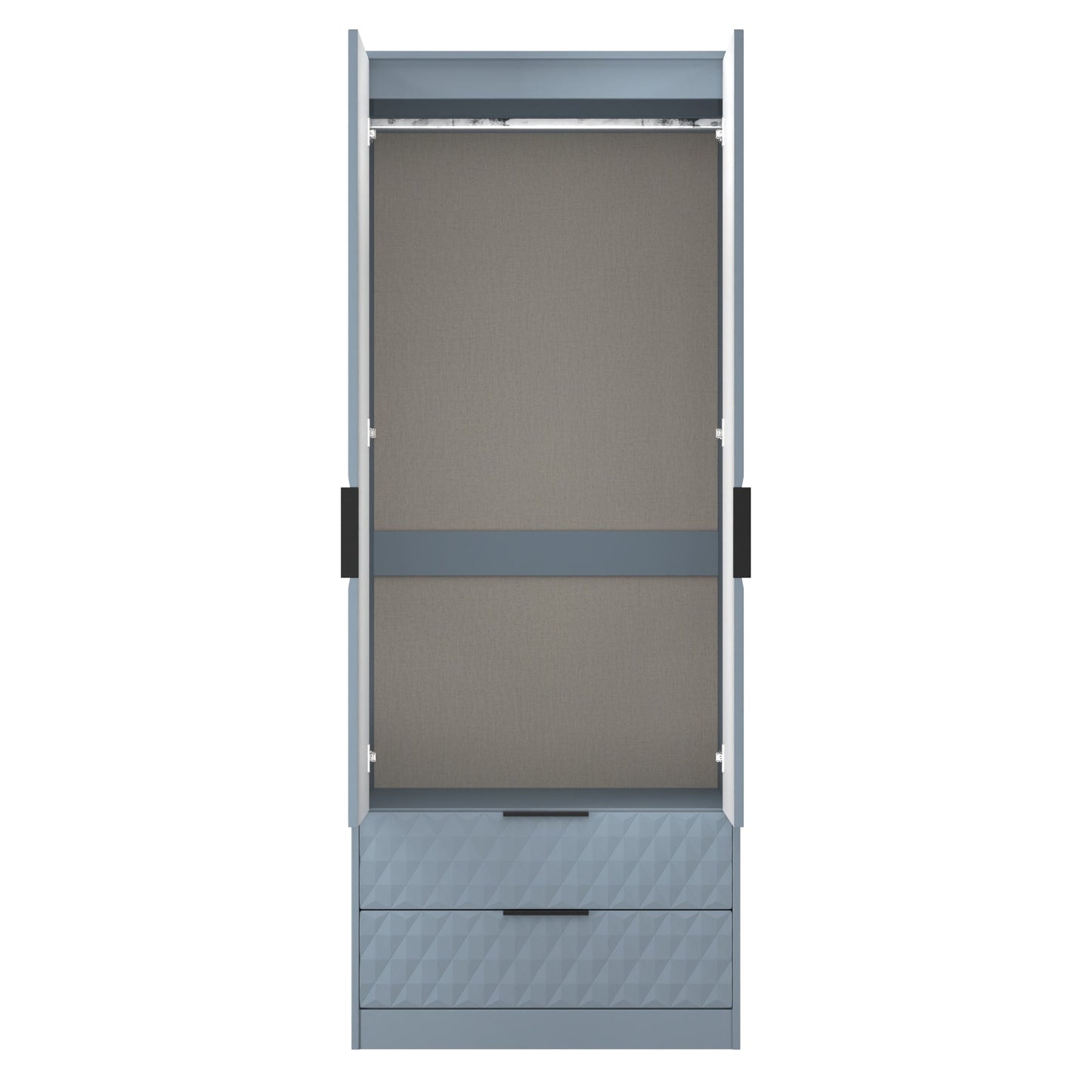 Harlequin Tall Wardrobe Light Blue 2 Drawers 197cm