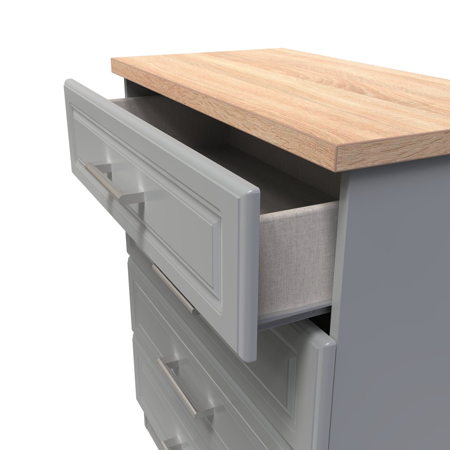 Kent Chest of Drawers Grey & Oak 4 Drawers 89cm