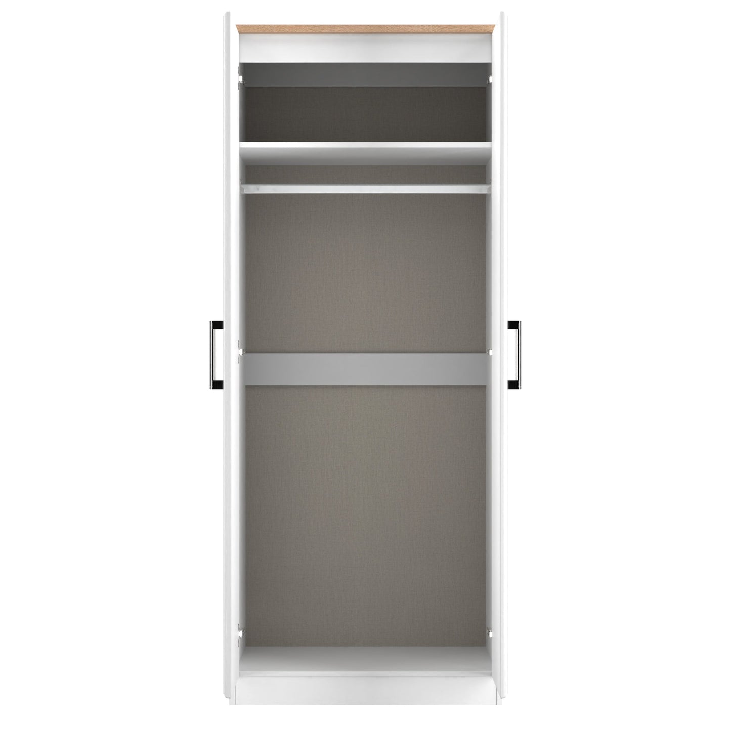 Kent Tall Wardrobe White & Oak 2 Doors 1 Shelf 182cm