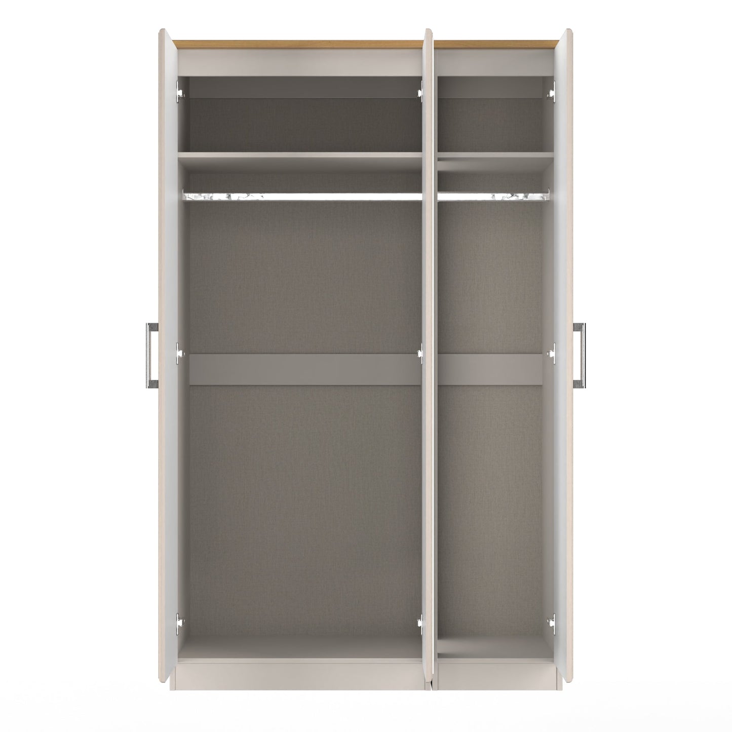 Kent Tall Mirror Wardrobe Off-White 1 Shelf 182cm