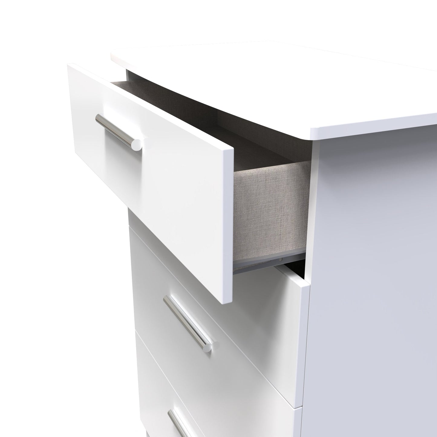 Knightsbridge Tall Chest of Drawers White 4 Drawers 108cm