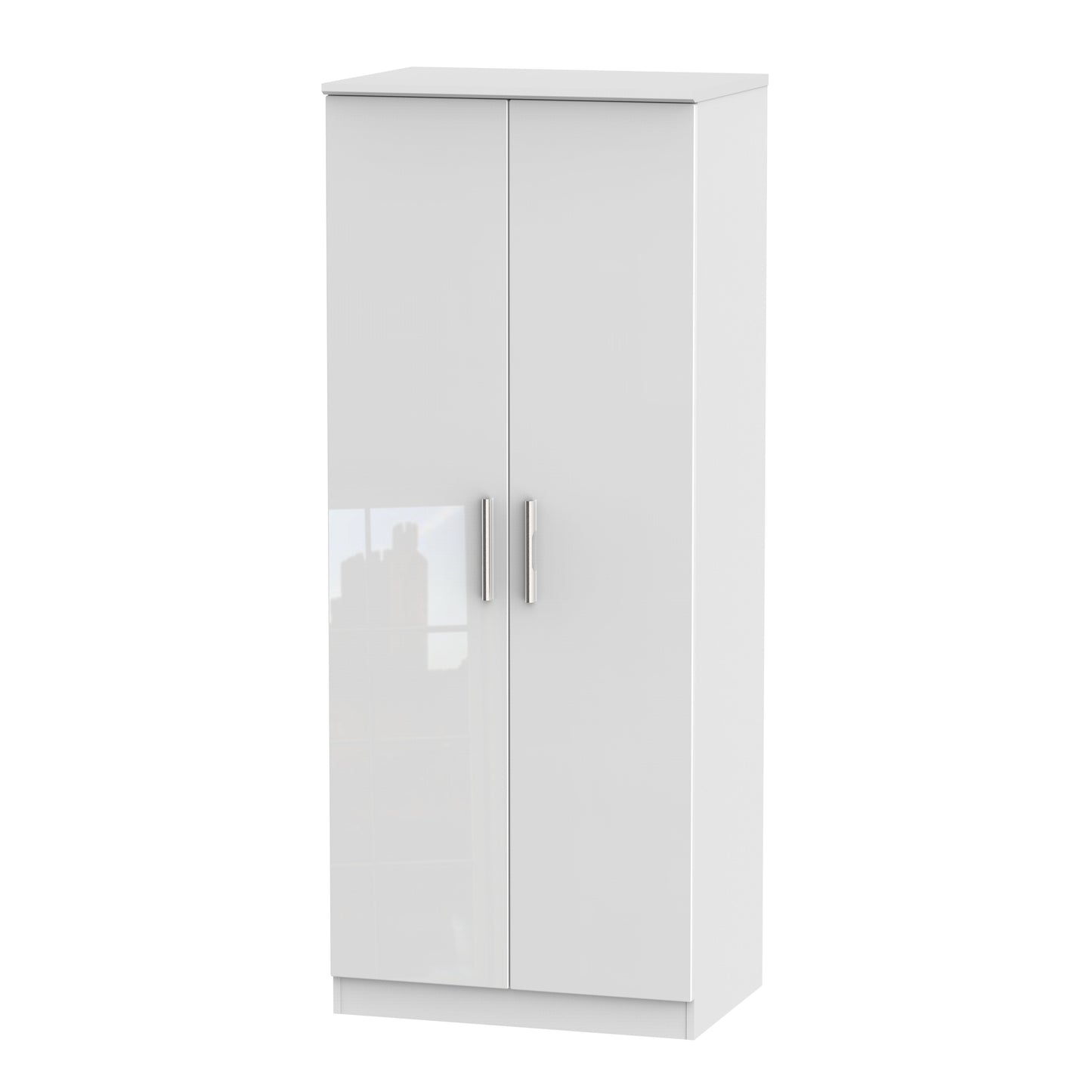 Knightsbridge Tall Wardrobe White 2 Doors 1 Shelf 182cm