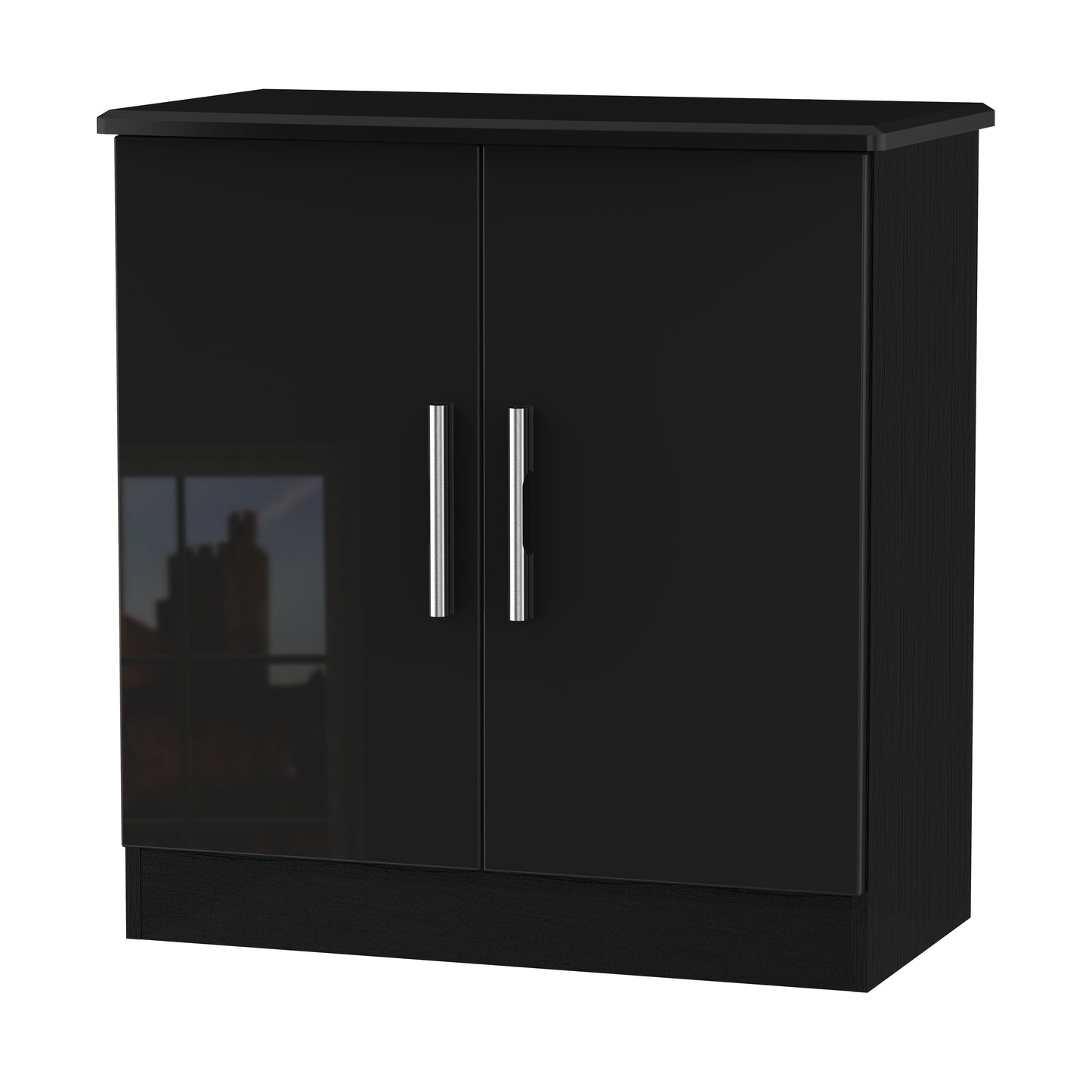 Knightsbridge Cabinet Black 2 Doors 79cm