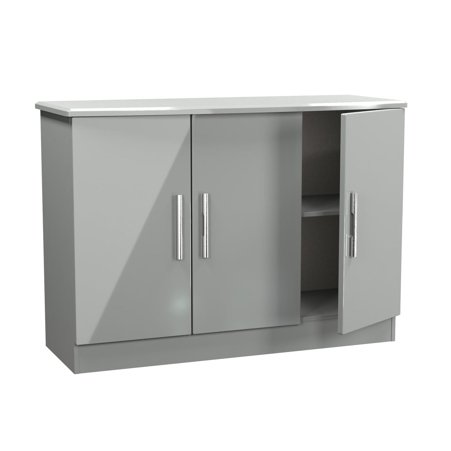 Knightsbridge Large Sideboard Grey 3 Doors 112cm