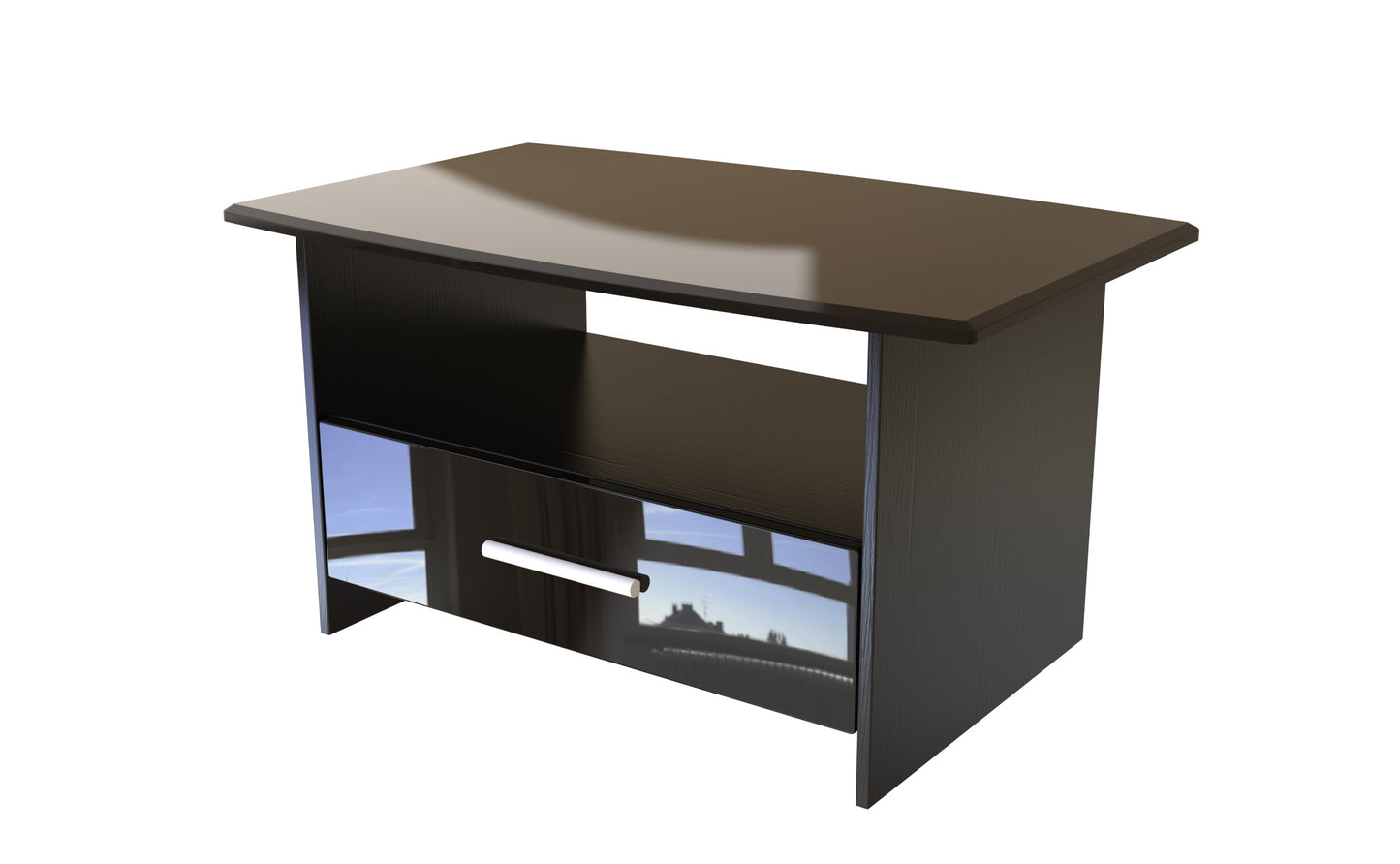 Knightsbridge Coffee Table Black 1 Shelf 1 Drawer 93cm