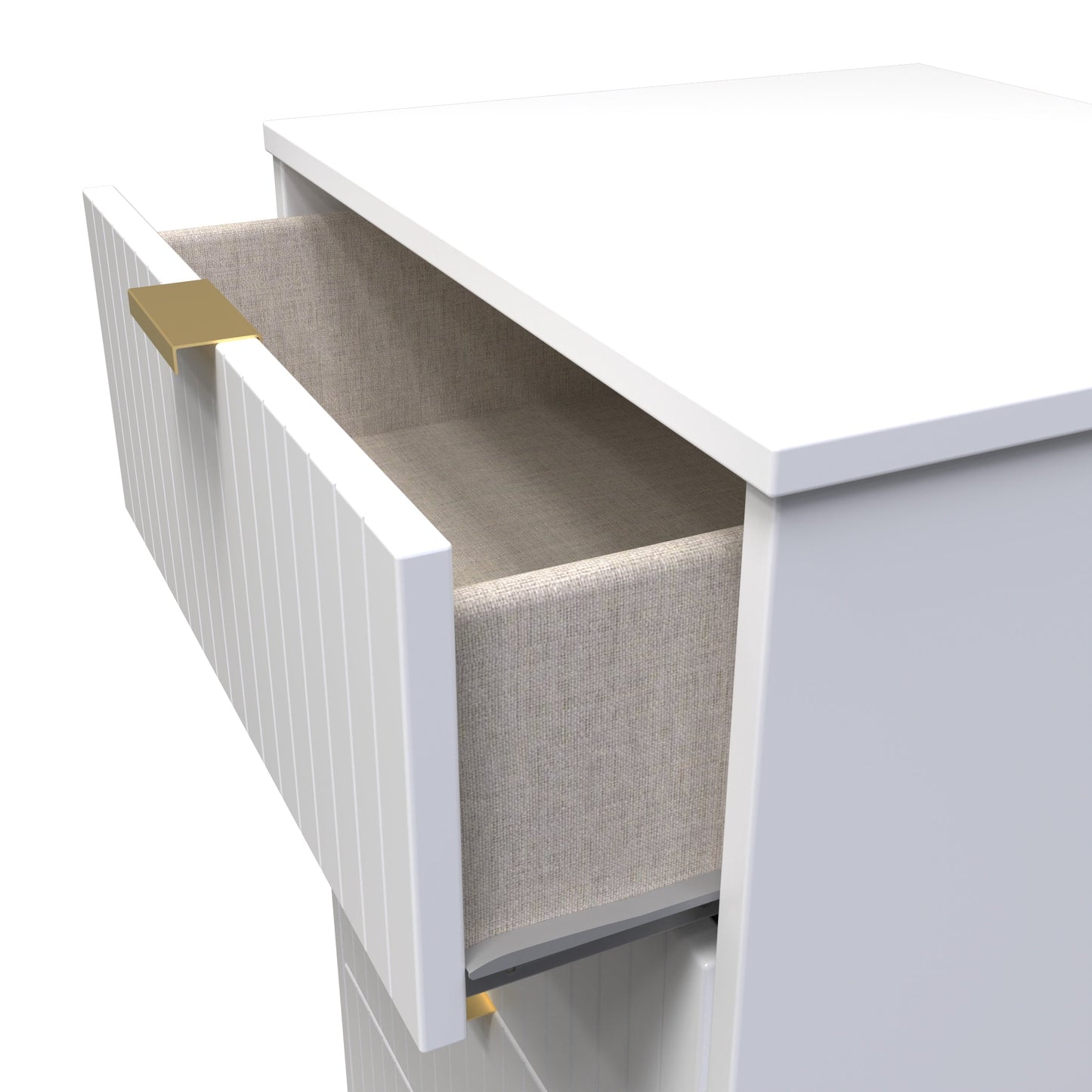 Linear Tall Tallboy White 5 Drawers 109cm