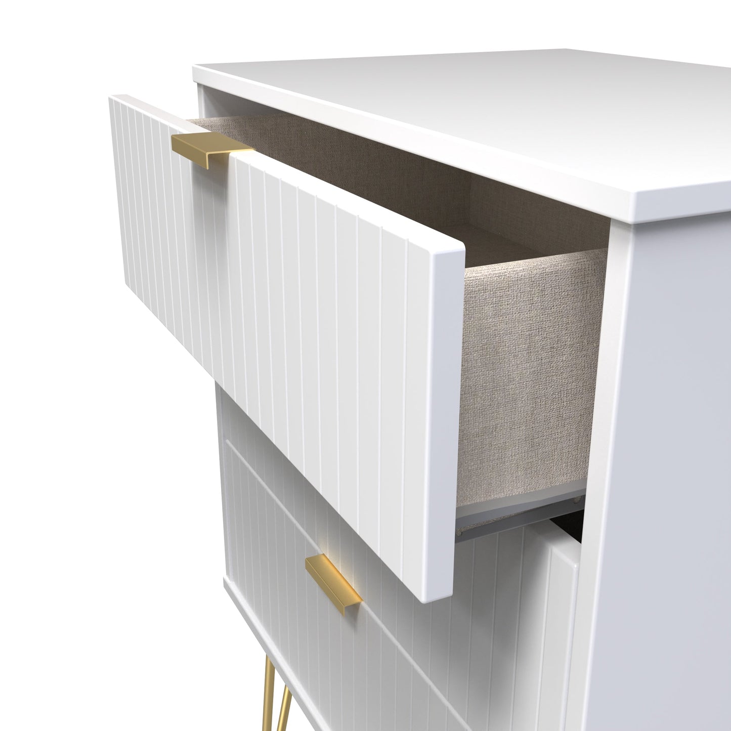 Linear Chest of Drawers White 3 Drawers 76cm