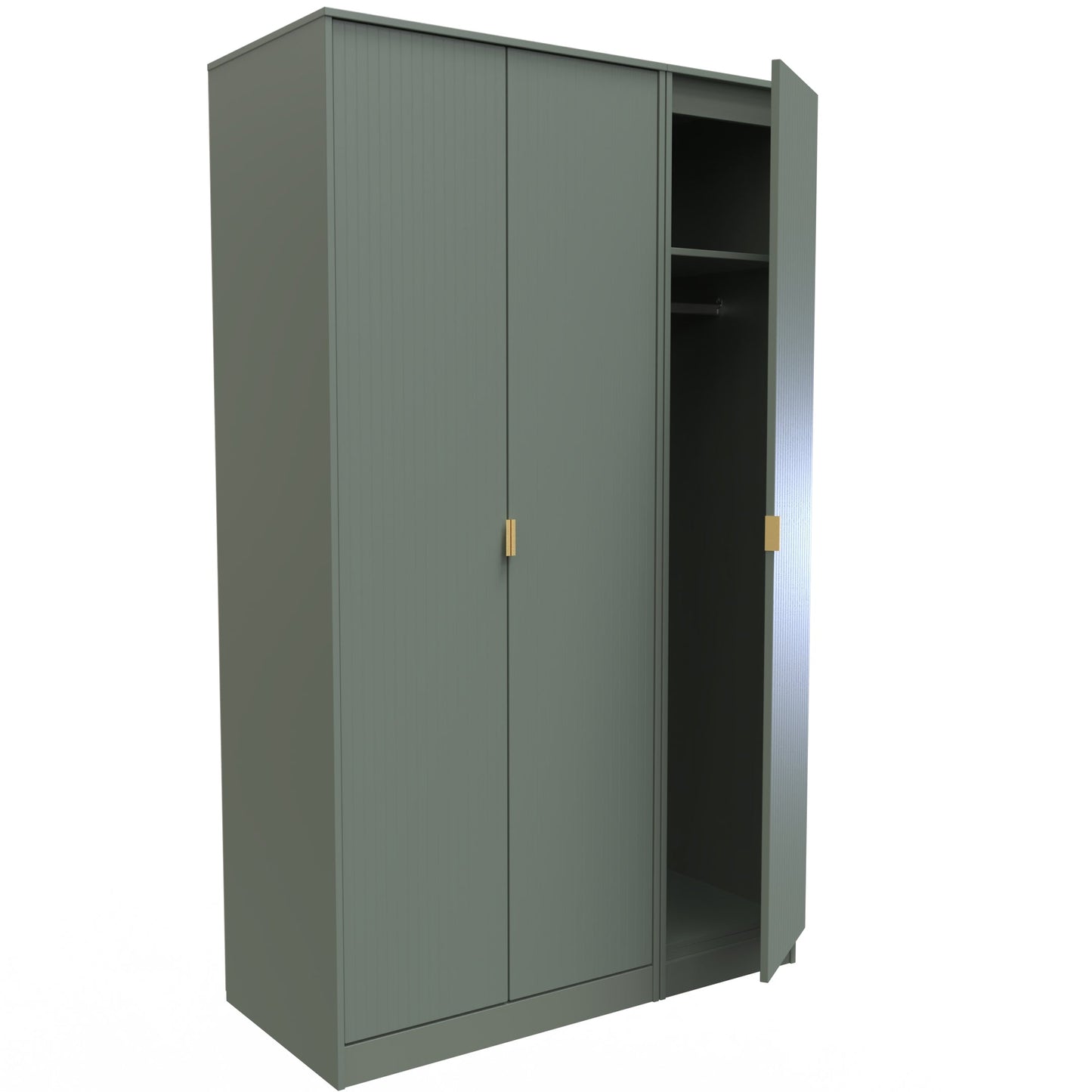 Linear Tall Wardrobe Not Applicable 3 Doors 1 Shelf 198cm