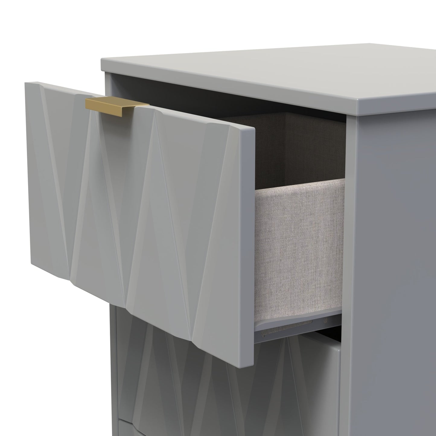 Las Vegas F Bedside Table Grey 3 Drawers 45cm