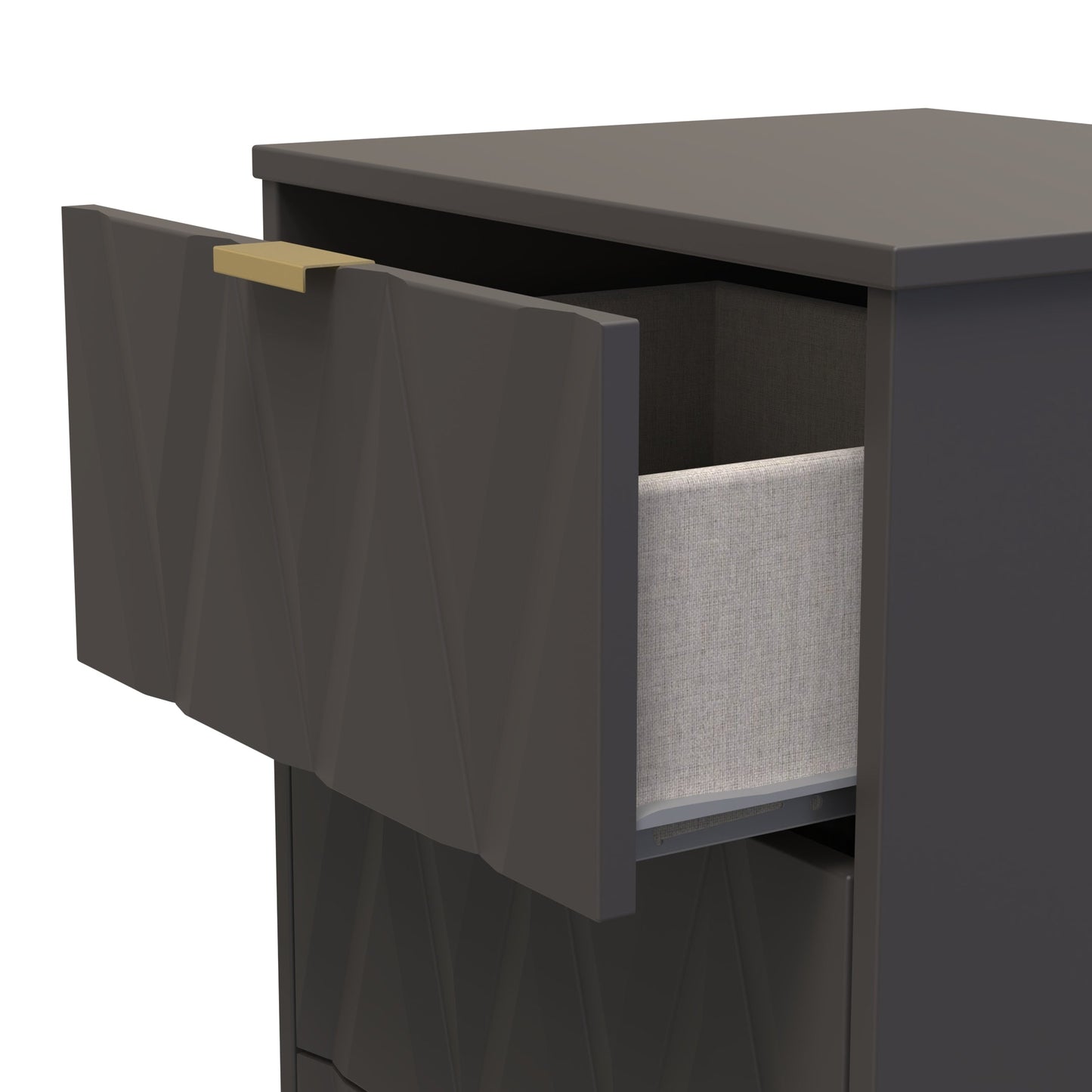 Las Vegas F Bedside Table Dark Grey 3 Drawers 73cm