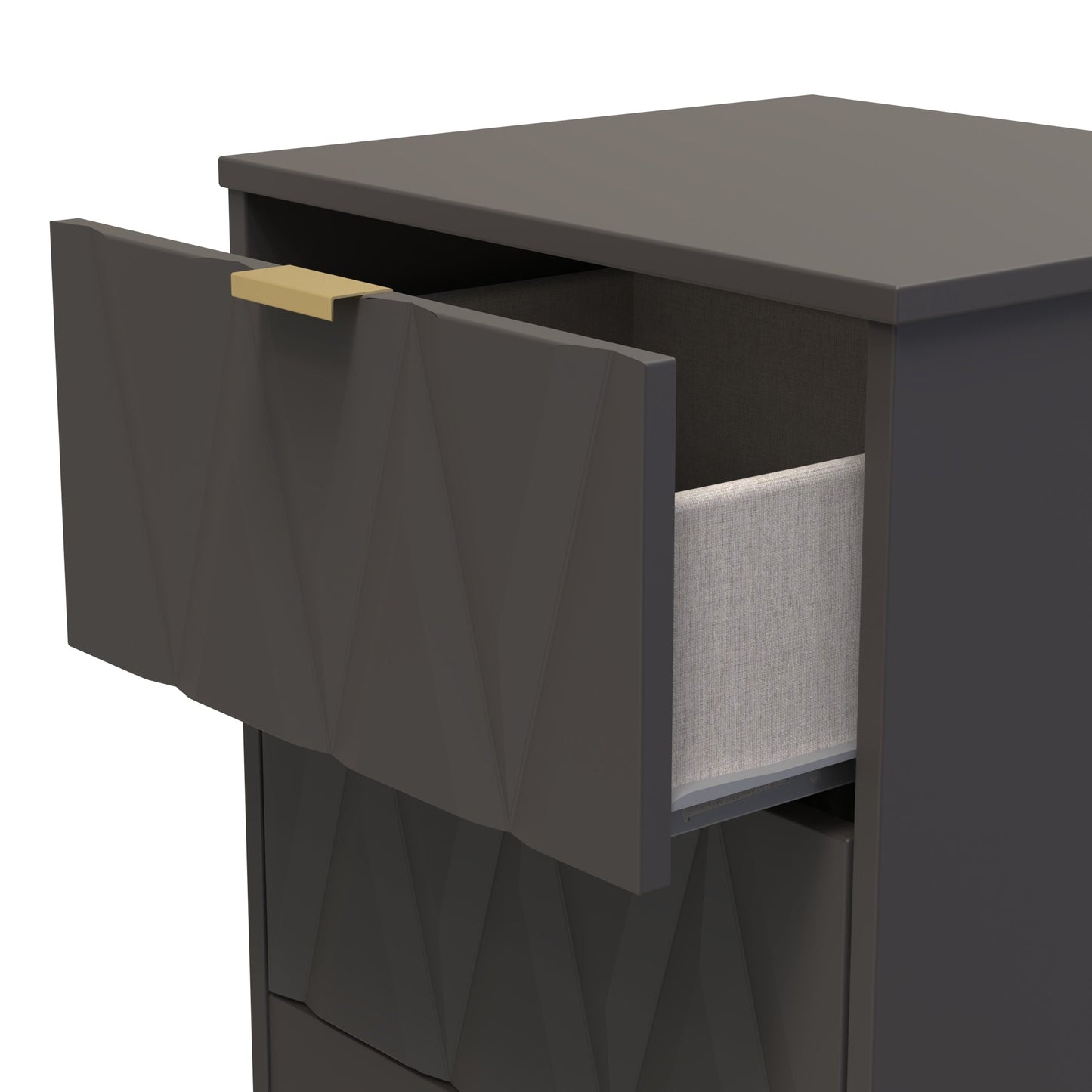 Las Vegas F Bedside Table Dark Grey 2 Drawers 53cm