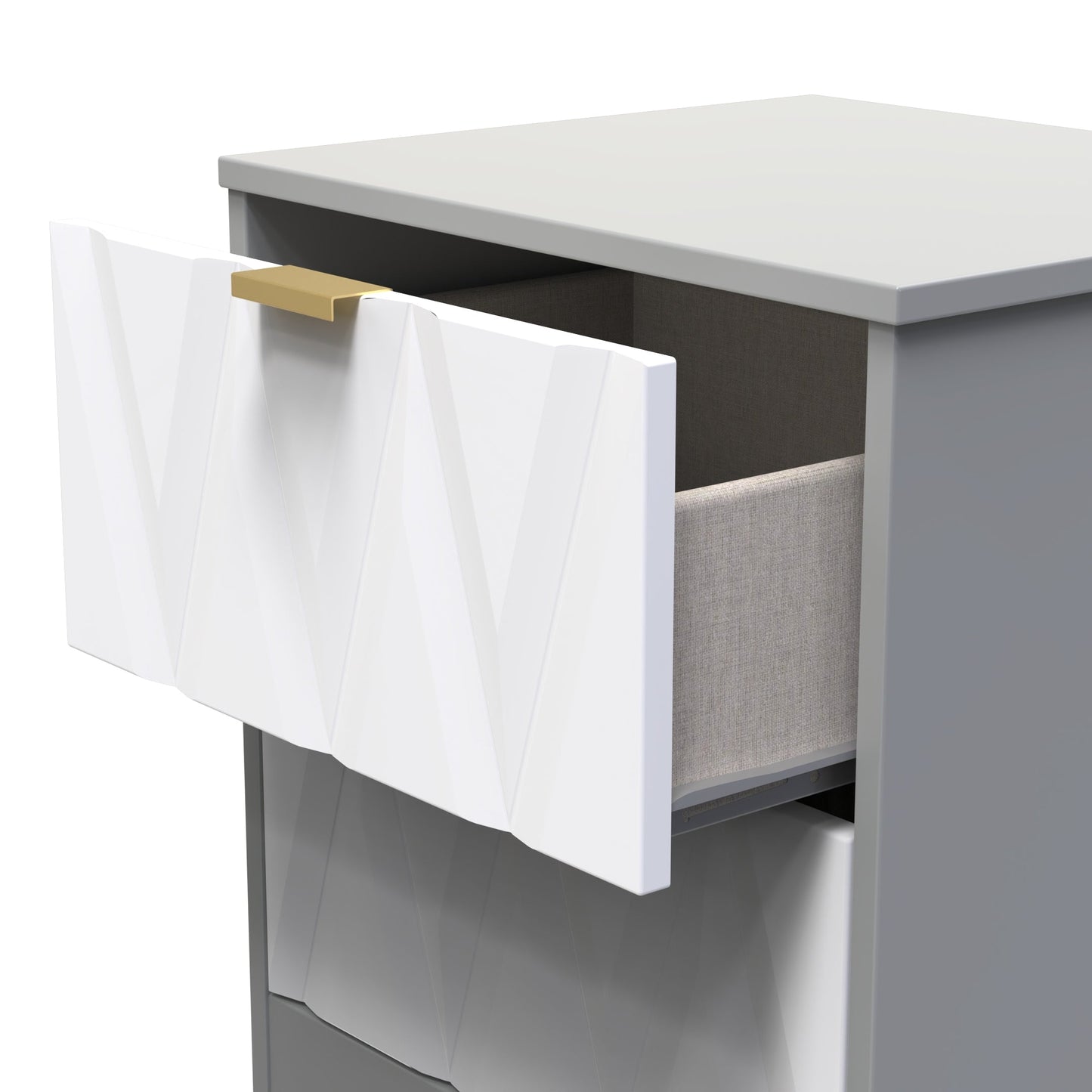 Las Vegas F Bedside Table Grey 2 Drawers 40cm