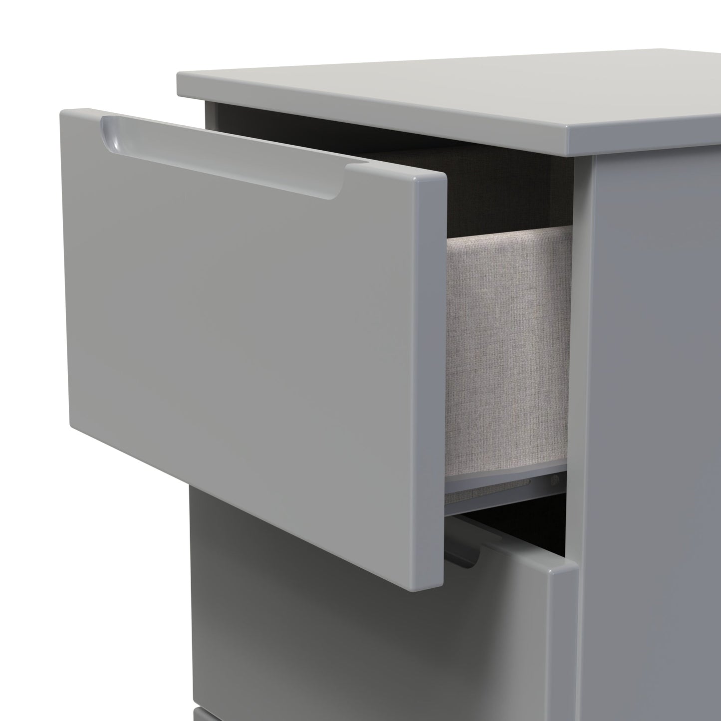Milan Bedside Table Grey 3 Drawers 70cm