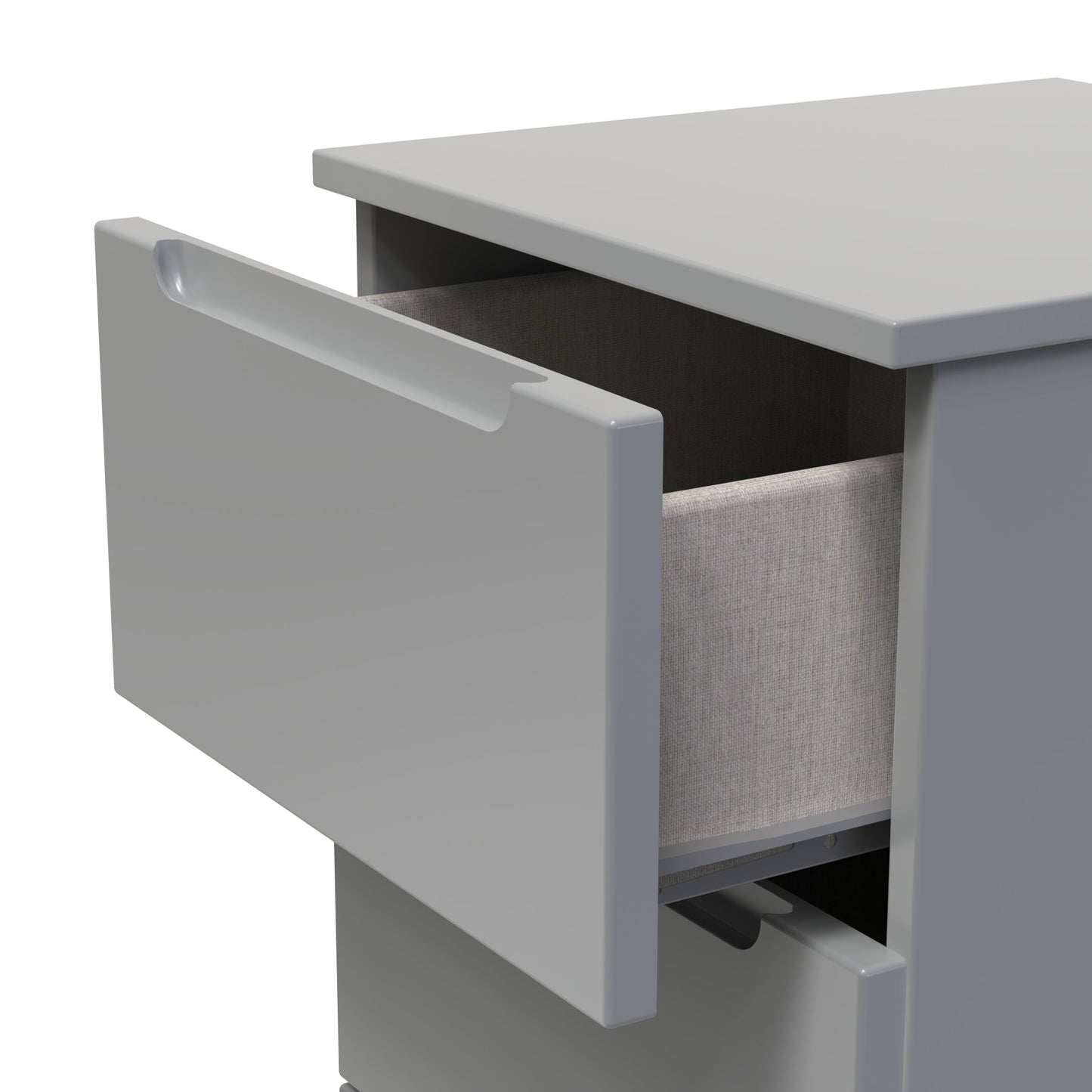 Milan Bedside Table Grey 5 Drawers 108cm