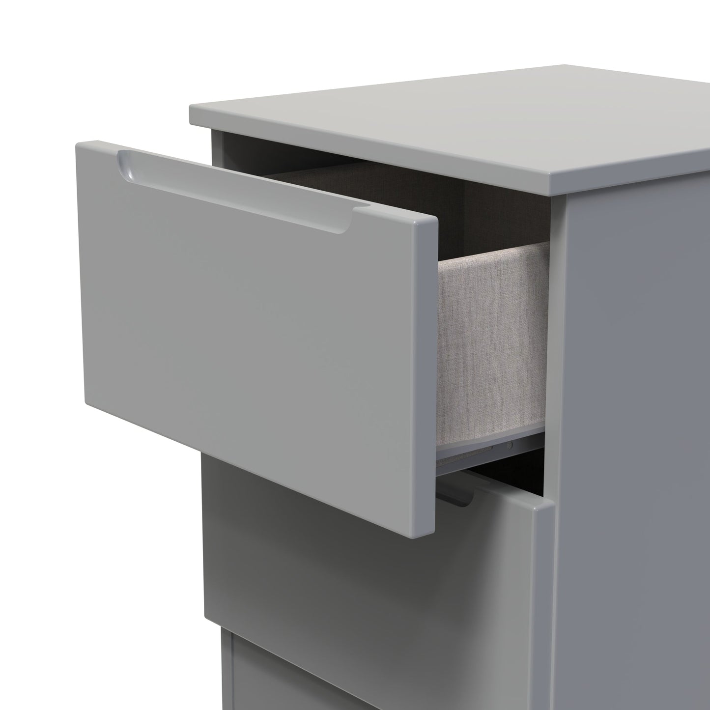 Milan Bedside Table Grey 2 Drawers 51cm