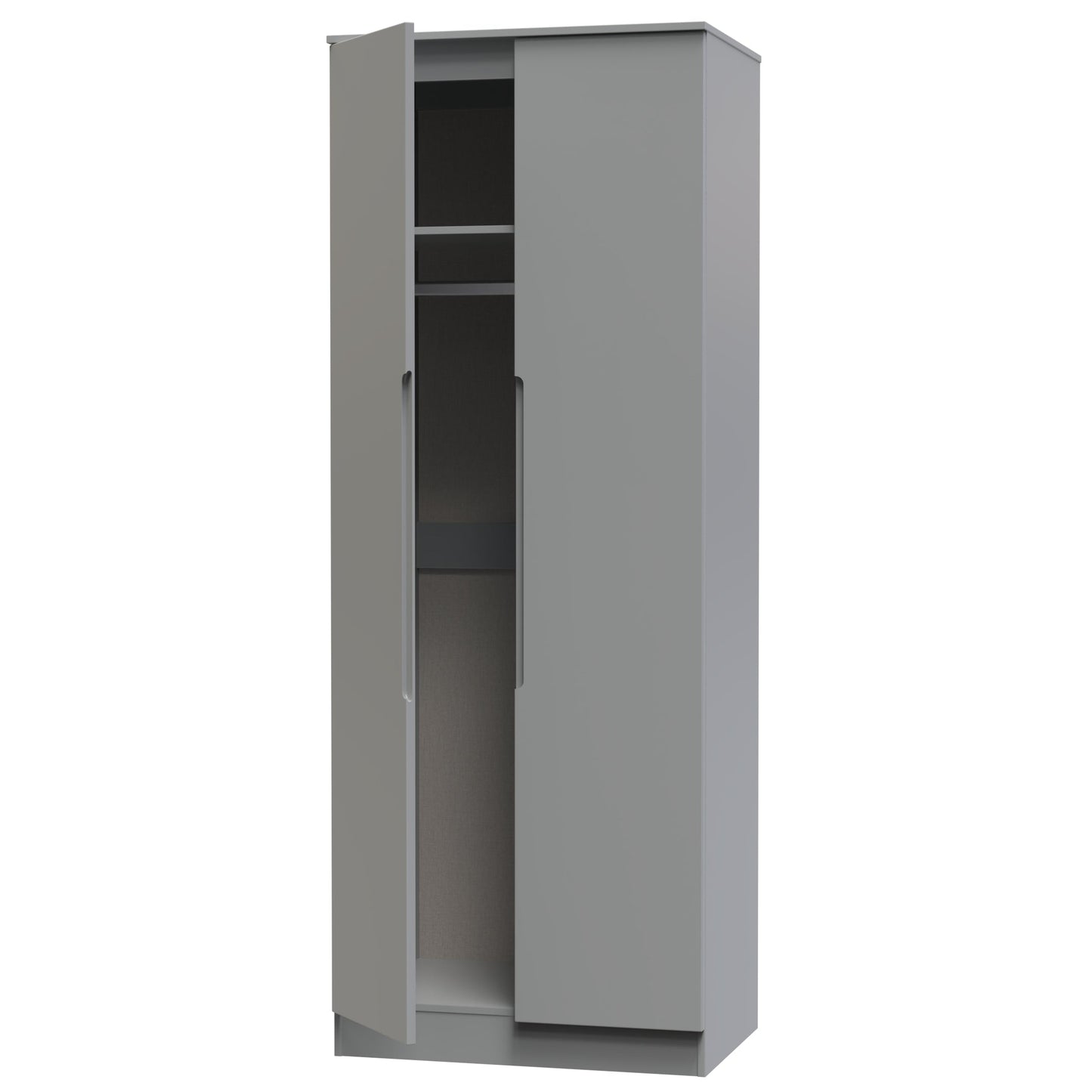 Milan Tall Wardrobe Grey 1 Shelf 196cm