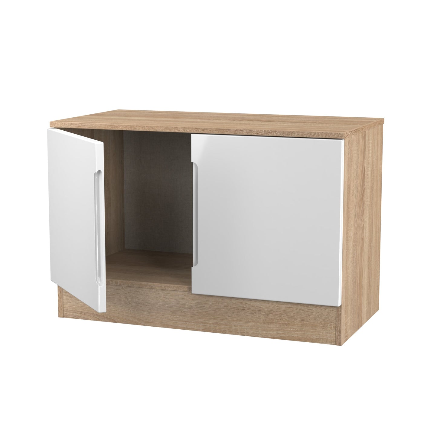 Milan TV Unit White & Oak 2 Doors 74cm