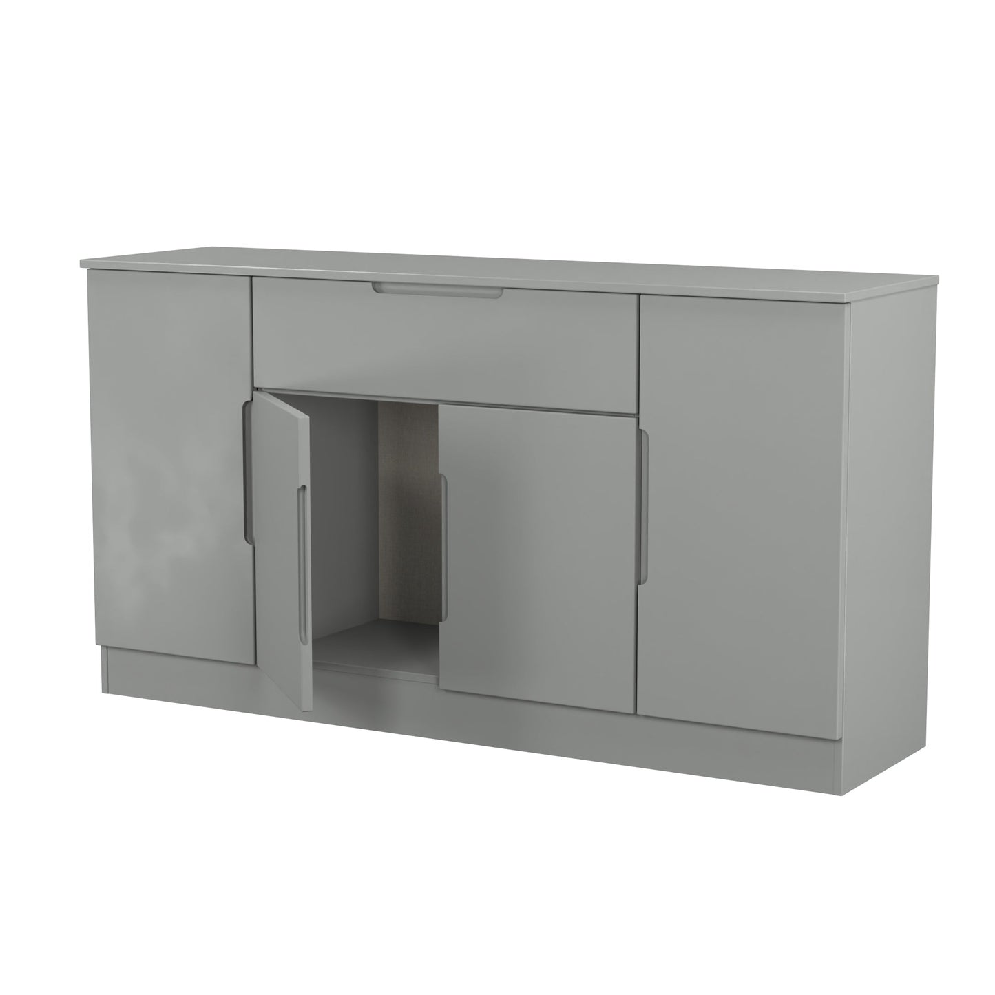 Milan Large Sideboard Grey 4 Doors 2 Shelves 1 Drawer 144cm