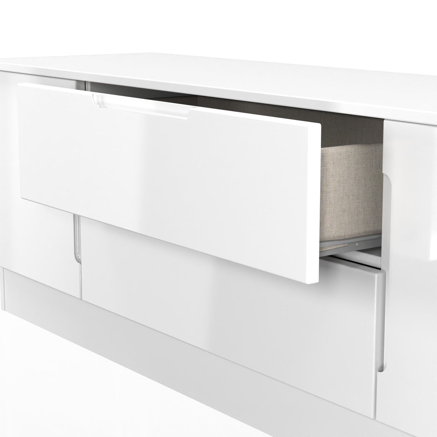 Milan TV Unit White 2 Drawers 2 Doors 144cm