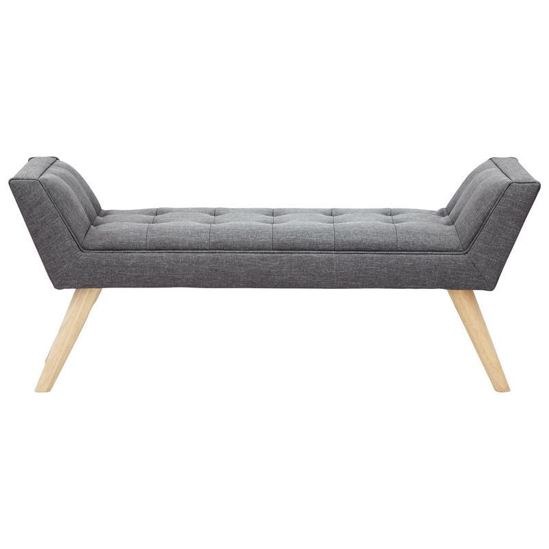 GFW Milan Window Seat Wood & Fabric Grey
