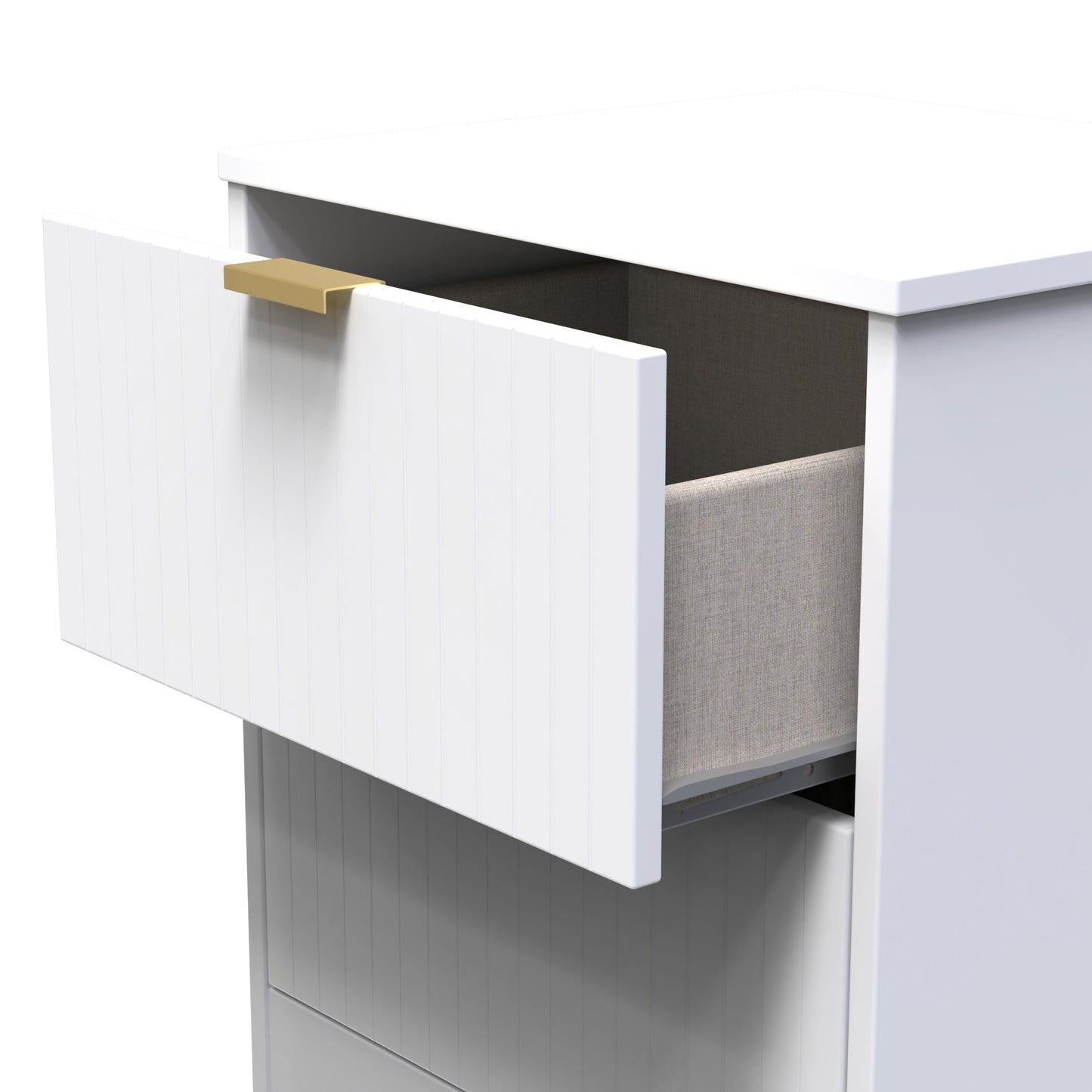 Nashville F Bedside Table White 2 Drawers 45cm