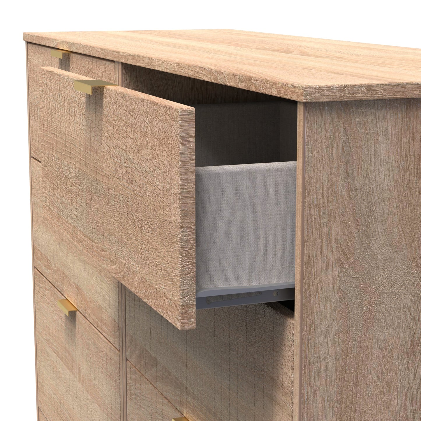 Nashville F Large Chest of Drawers Light Oak 6 Drawers 115cm