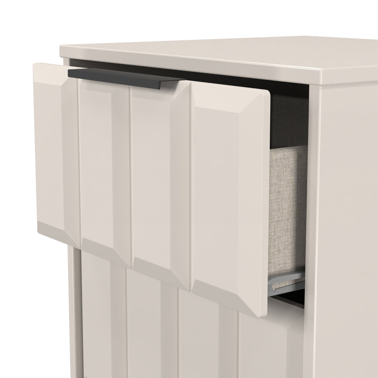 New York C Bedside Table Off-white 3 Drawers 45cm