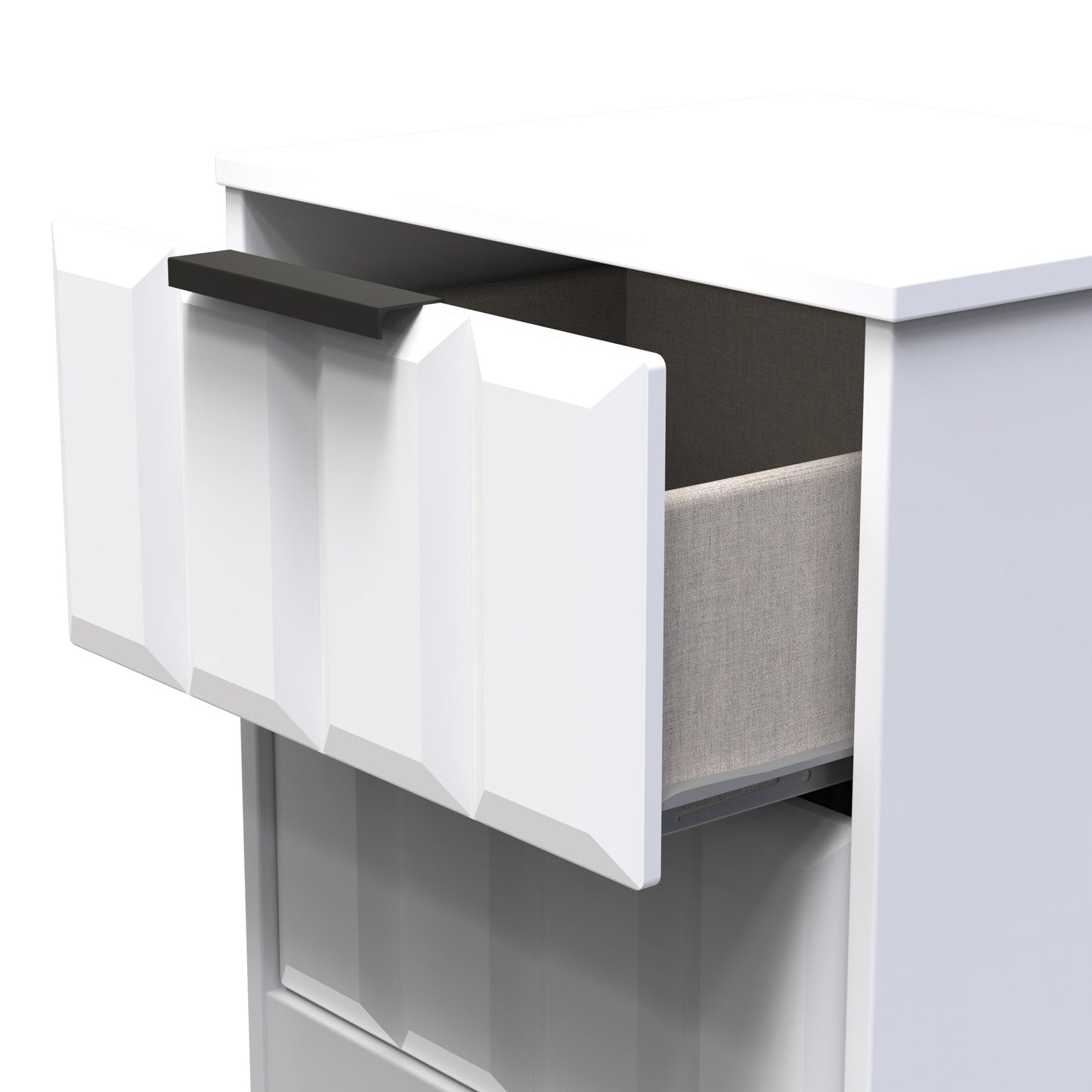 New York C Bedside Table White 2 Drawers 45cm