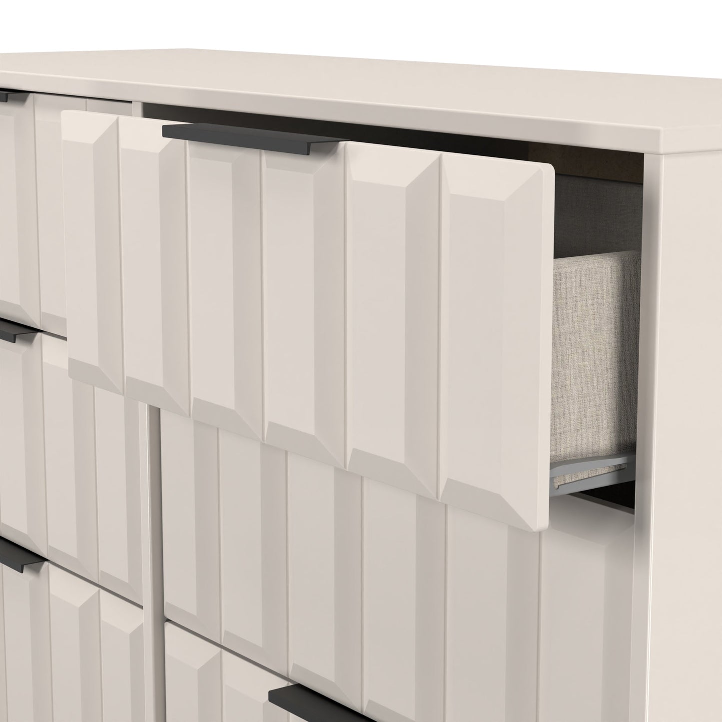 New York C Large Chest of Drawers Off-white 6 Drawers 115cm
