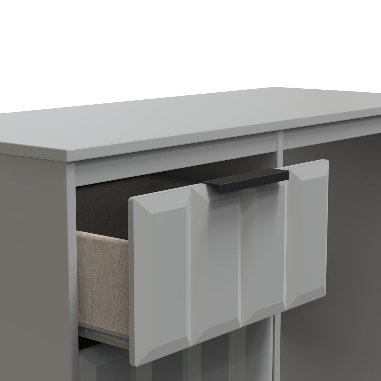 New York C Desk Grey 3 Drawers 97cm