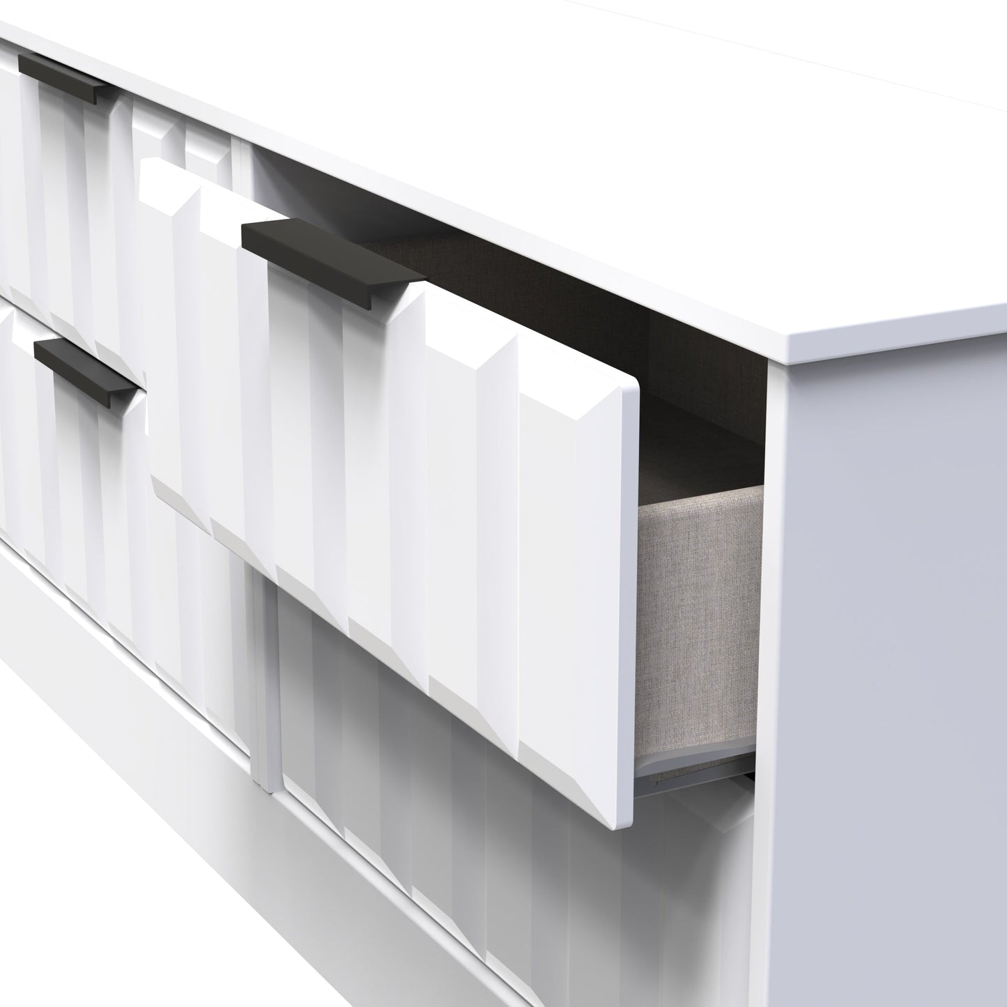 New York C Large Chest of Drawers White 4 Drawers 115cm