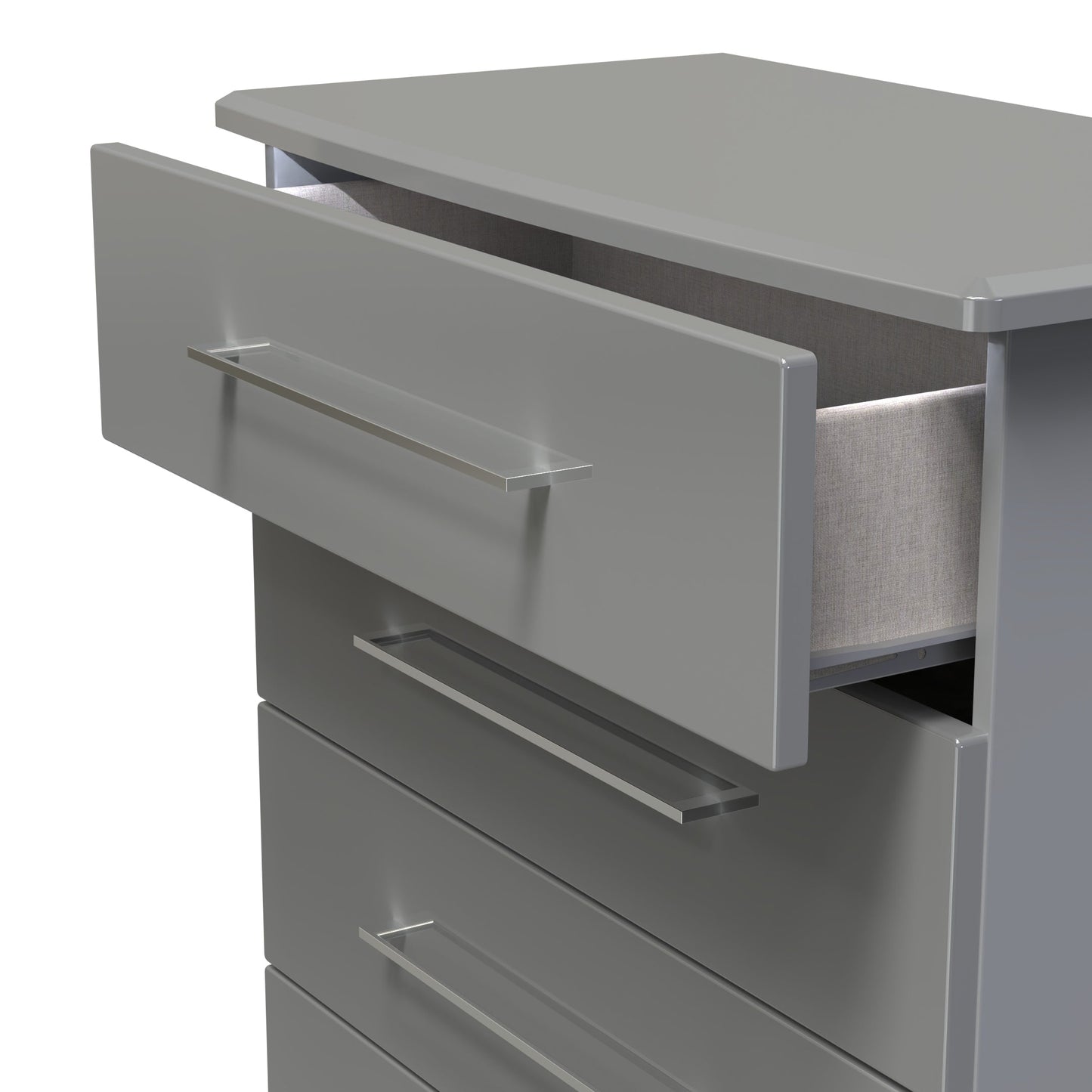 Paris Tall Chest of Drawers Grey 5 Drawers 77cm