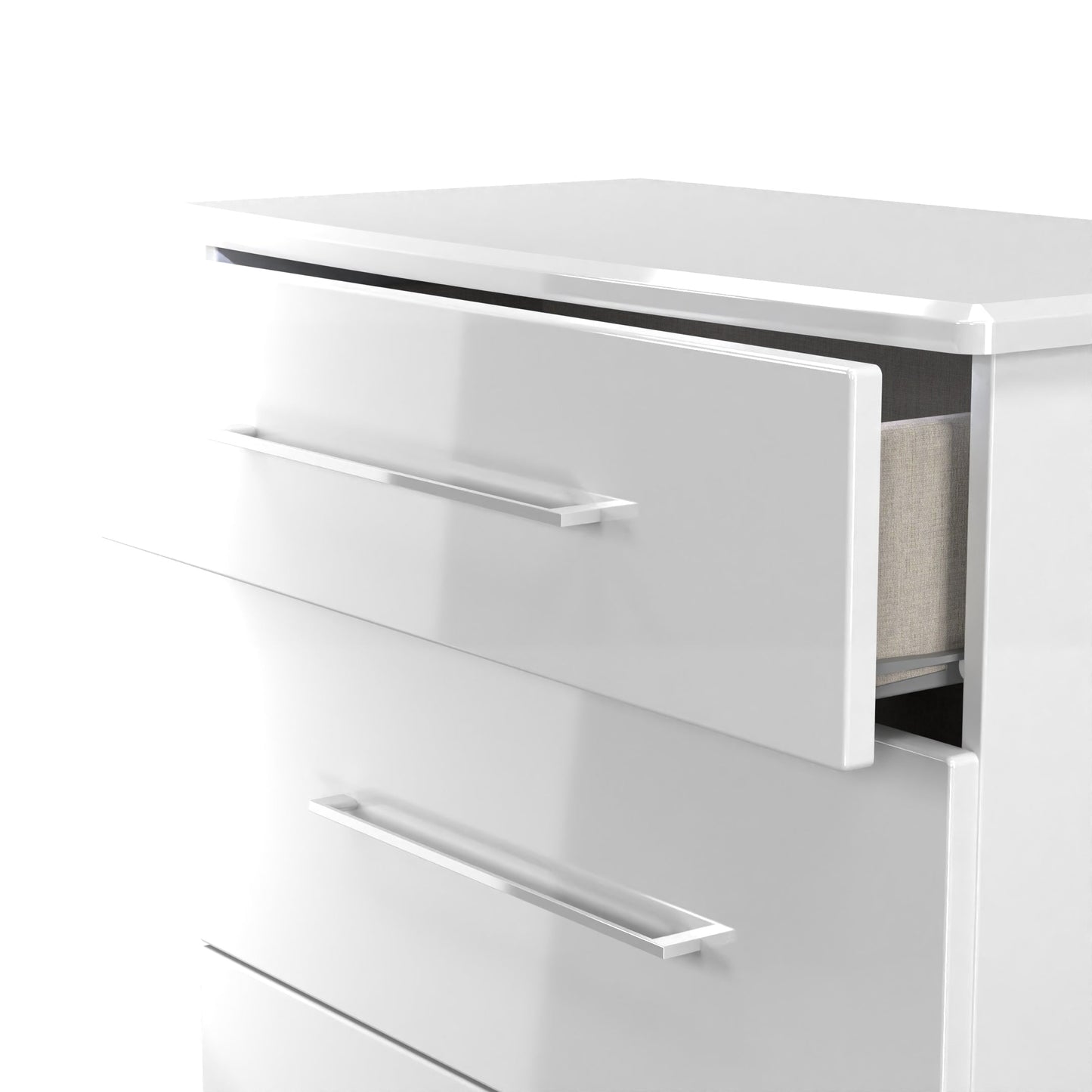 Paris Chest of Drawers White 3 Drawers 77cm
