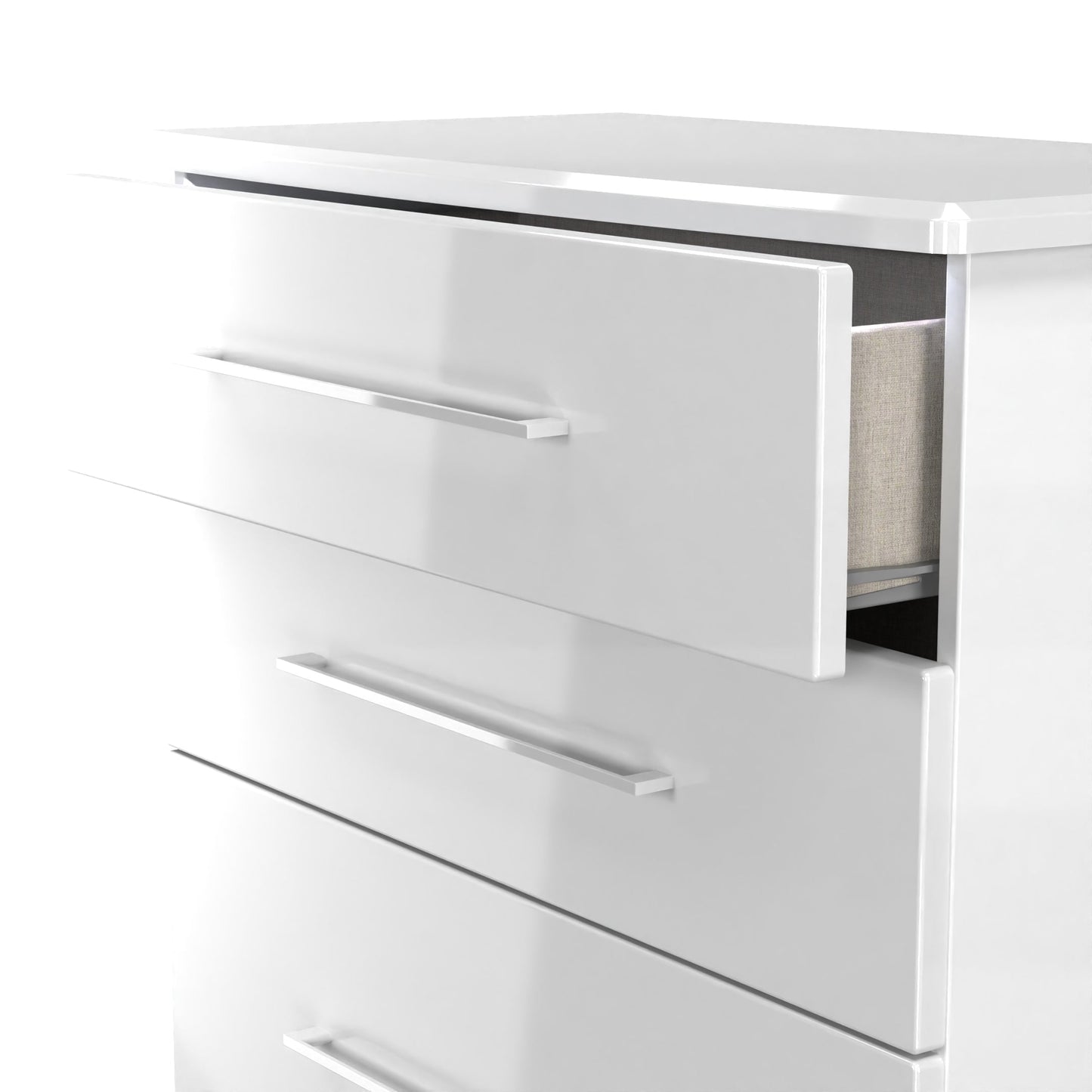 Paris Tall Chest of Drawers White 4 Drawers 77cm