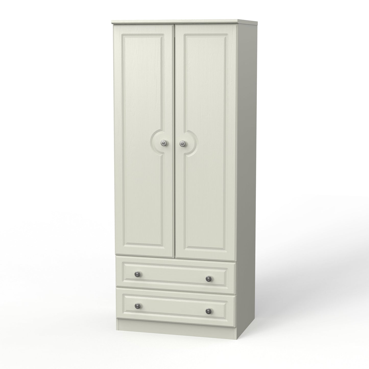 Pembroke Tall Wardrobe Cream 2 Doors 2 Drawers 74cm