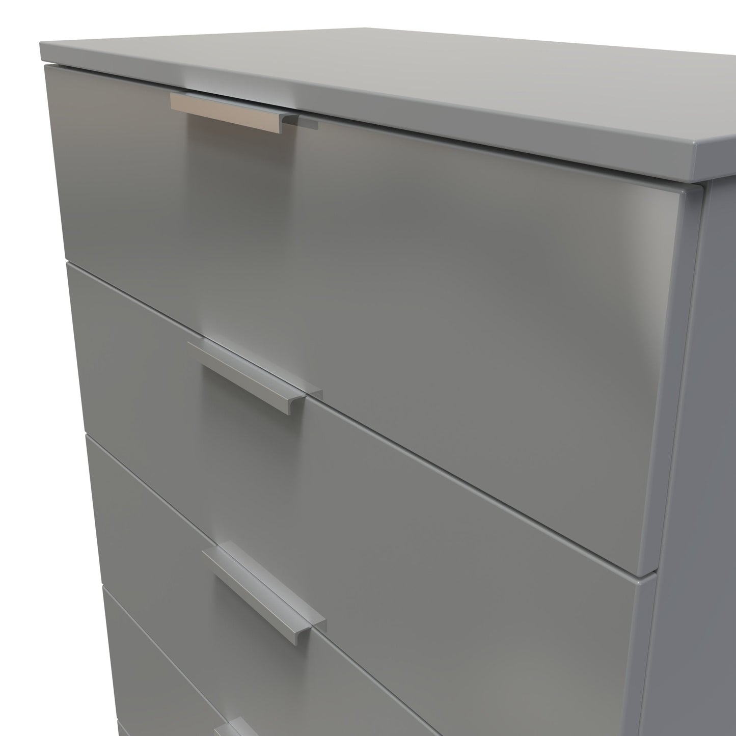 Plymouth Tall Chest of Drawers Grey 5 Drawers 74cm