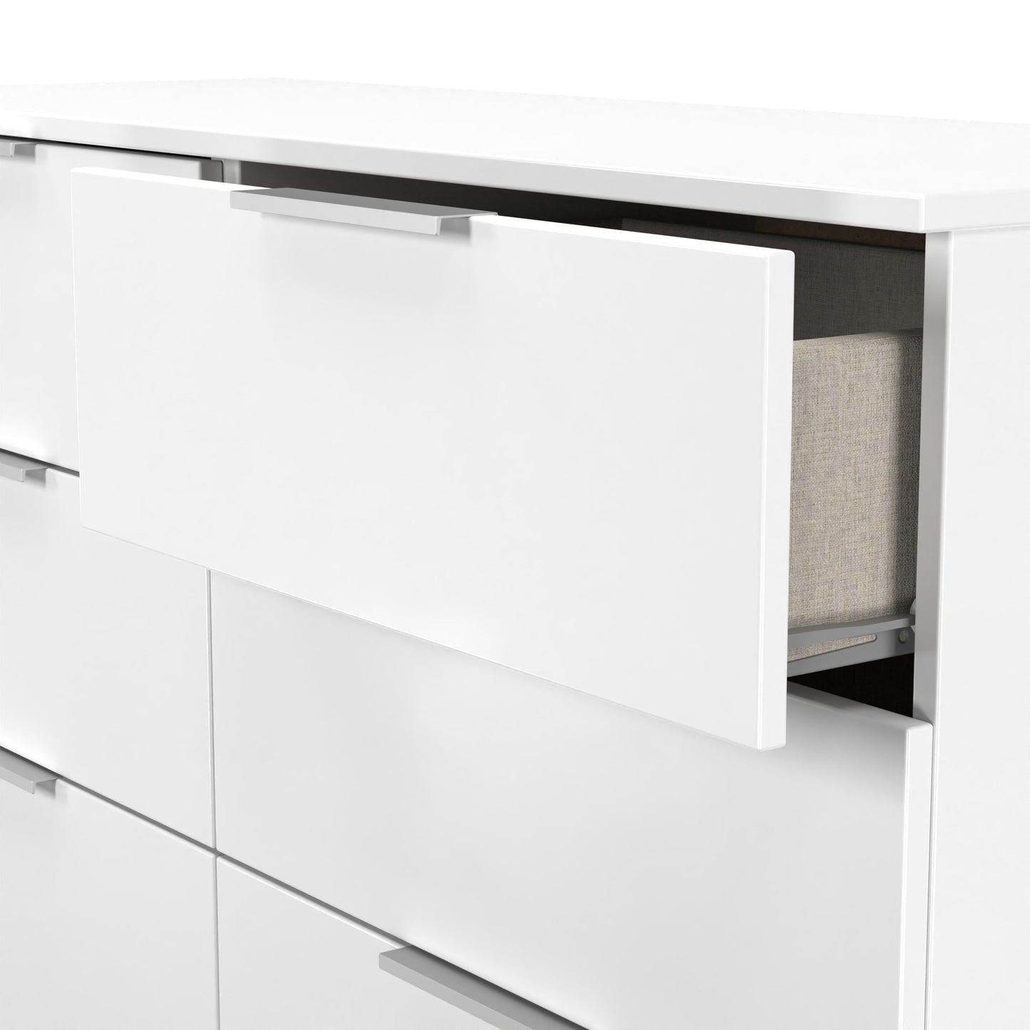 Plymouth Large Chest of Drawers White 6 Drawers 110cm