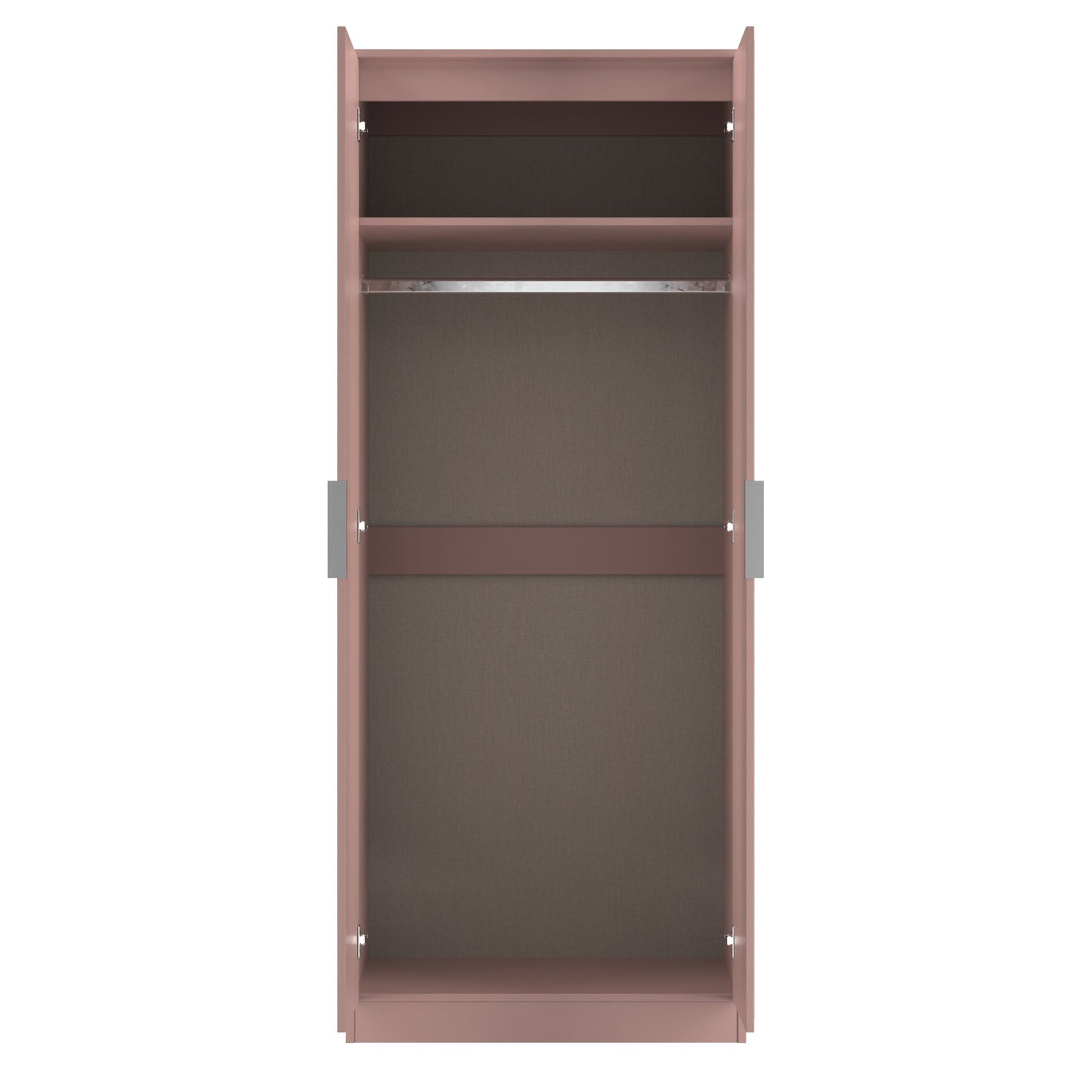 Plymouth Tall Mirror Wardrobe Pink 2 Doors 1 Shelf 74cm
