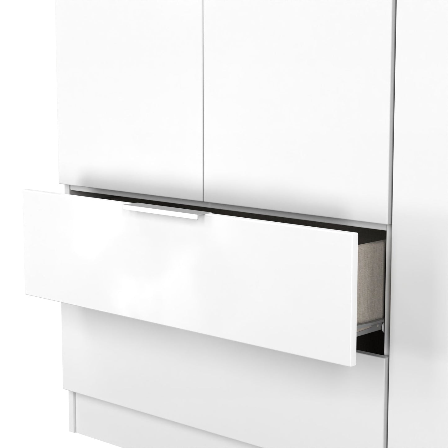 Plymouth Tall Wardrobe White 1 Shelf 2 Drawers 111cm