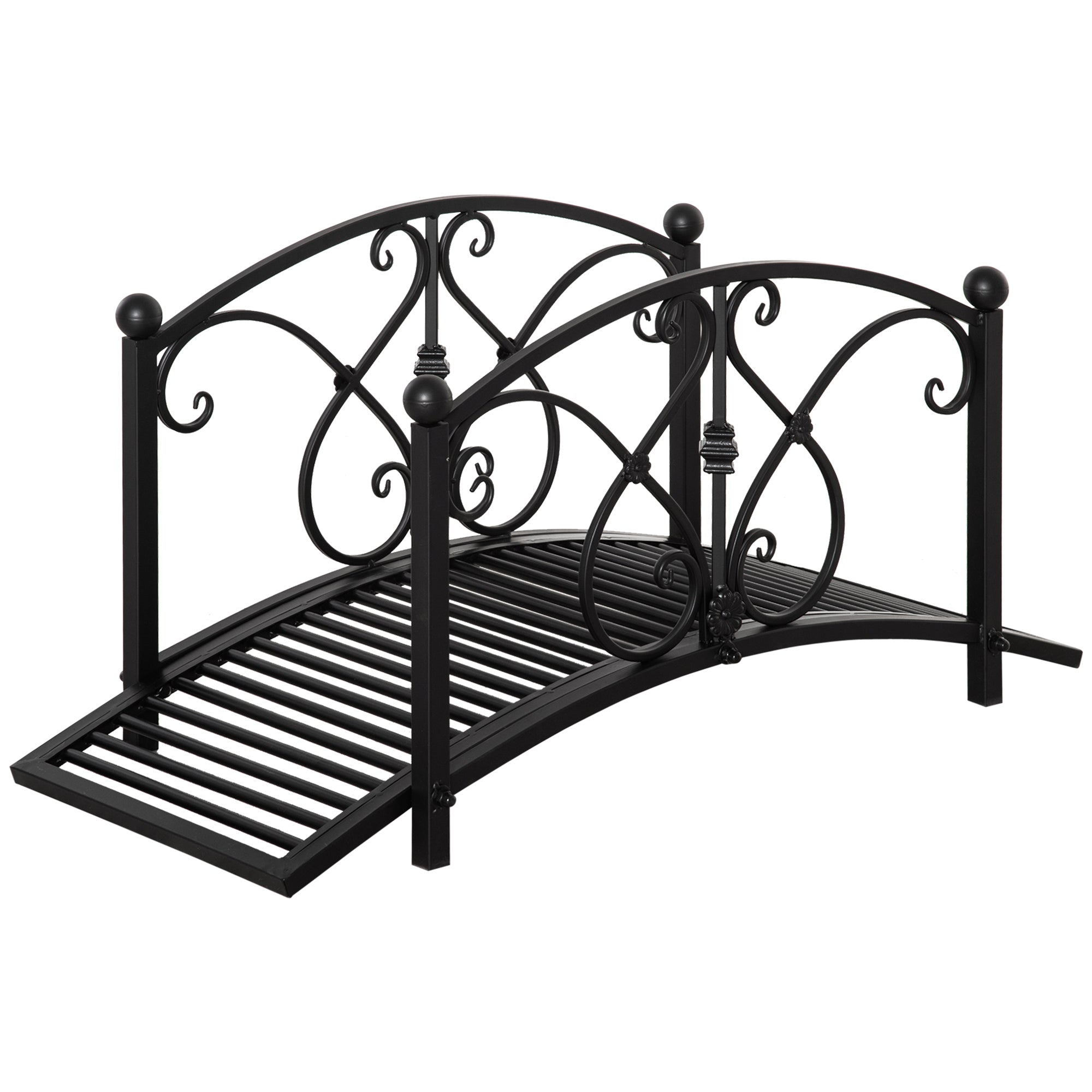 Classic Garden Bridge with Safety Railings Arc Footbridge