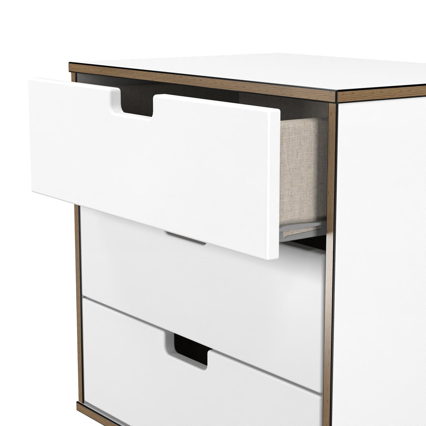 Shanghai C Chest of Drawers White 3 Drawers 58cm